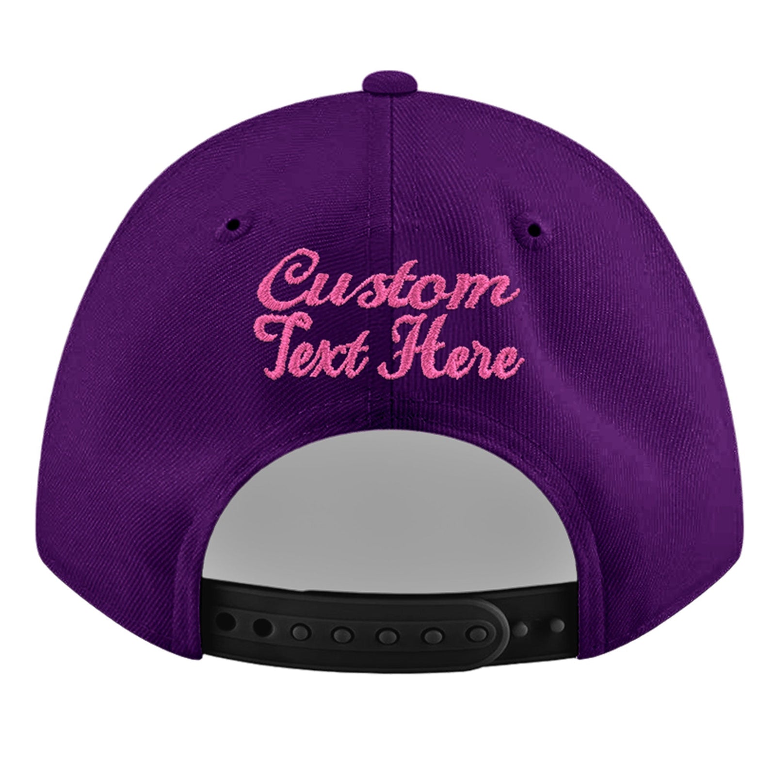 Custom Purple 3D Puff Embroidery Flat Embroidery Casual Sport Baseball Cap