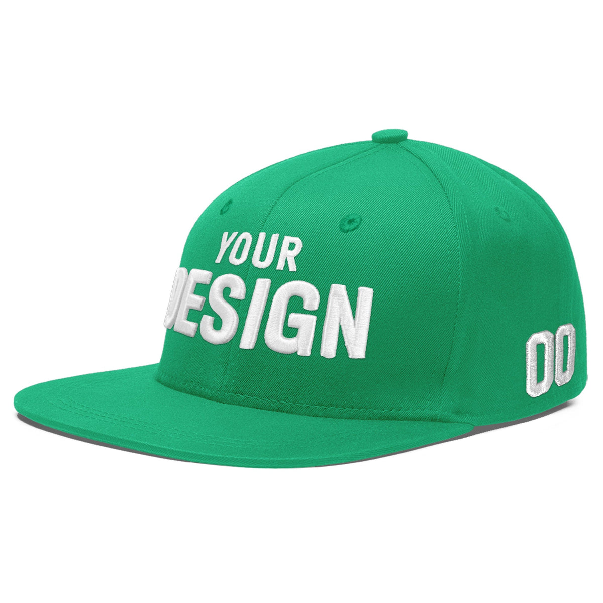 Custom Aqua 3D Puff Embroidery Flat Embroidery Casual Sport Baseball Cap