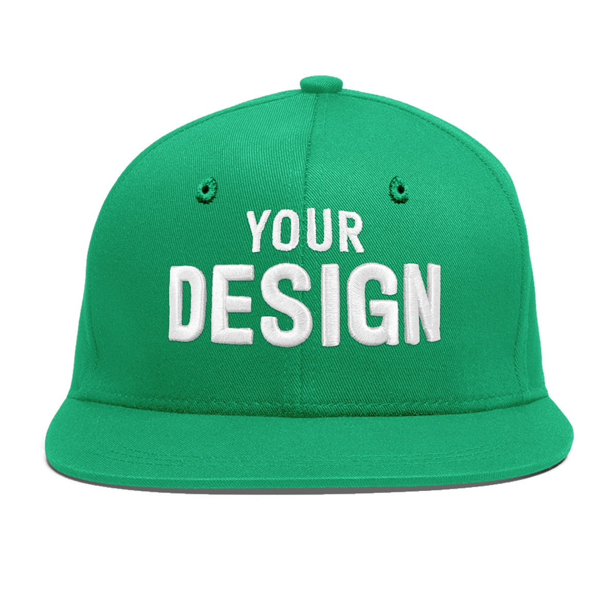 Custom Aqua 3D Puff Embroidery Flat Embroidery Casual Sport Baseball Cap