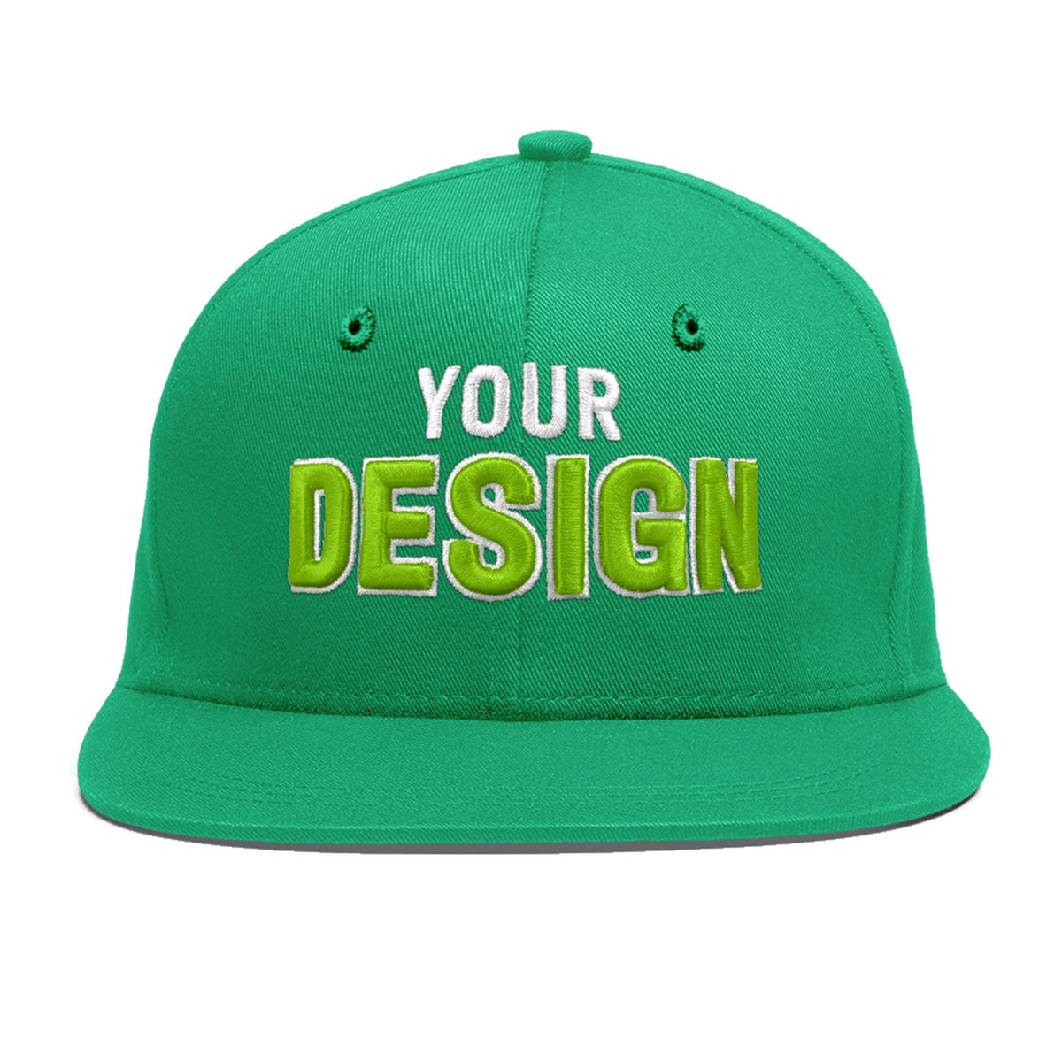 Custom Aqua 3D Puff Embroidery Flat Embroidery Casual Sport Baseball Cap