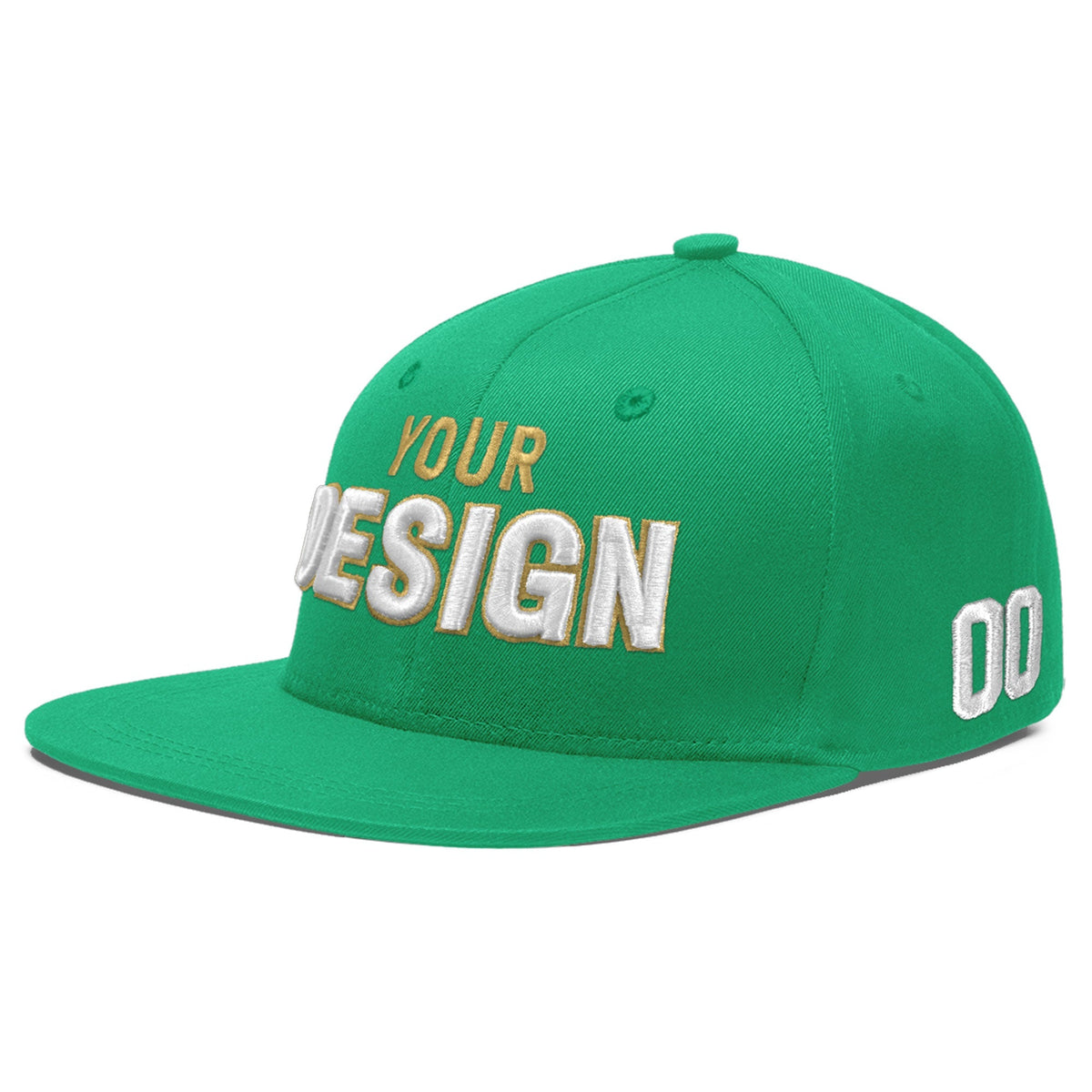 Custom Aqua 3D Puff Embroidery Flat Embroidery Casual Sport Baseball Cap
