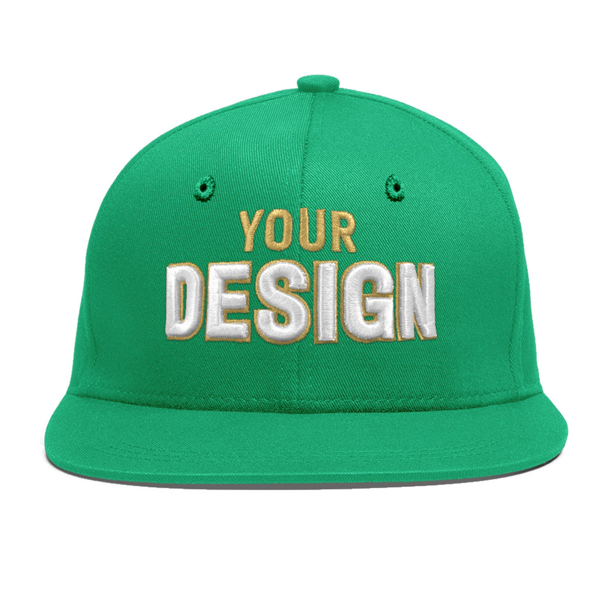 Custom Aqua 3D Puff Embroidery Flat Embroidery Casual Sport Baseball Cap