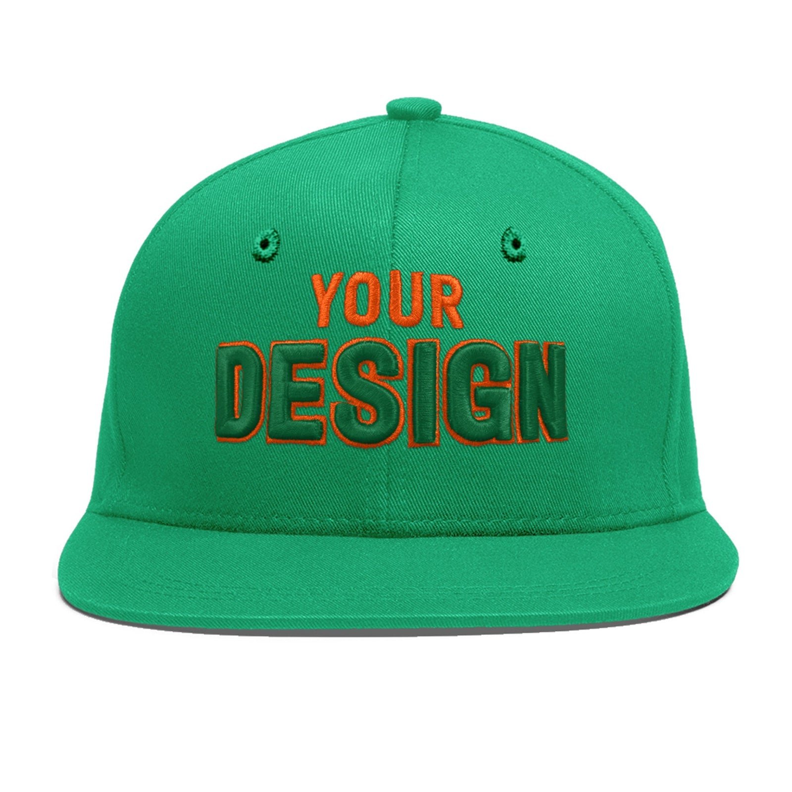 Custom Aqua 3D Puff Embroidery Flat Embroidery Casual Sport Baseball Cap