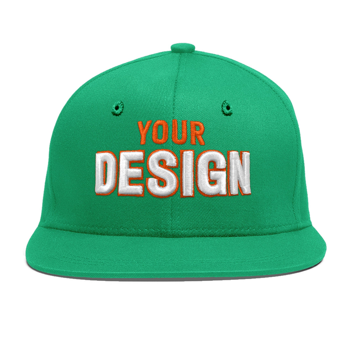 Custom Aqua 3D Puff Embroidery Flat Embroidery Casual Sport Baseball Cap