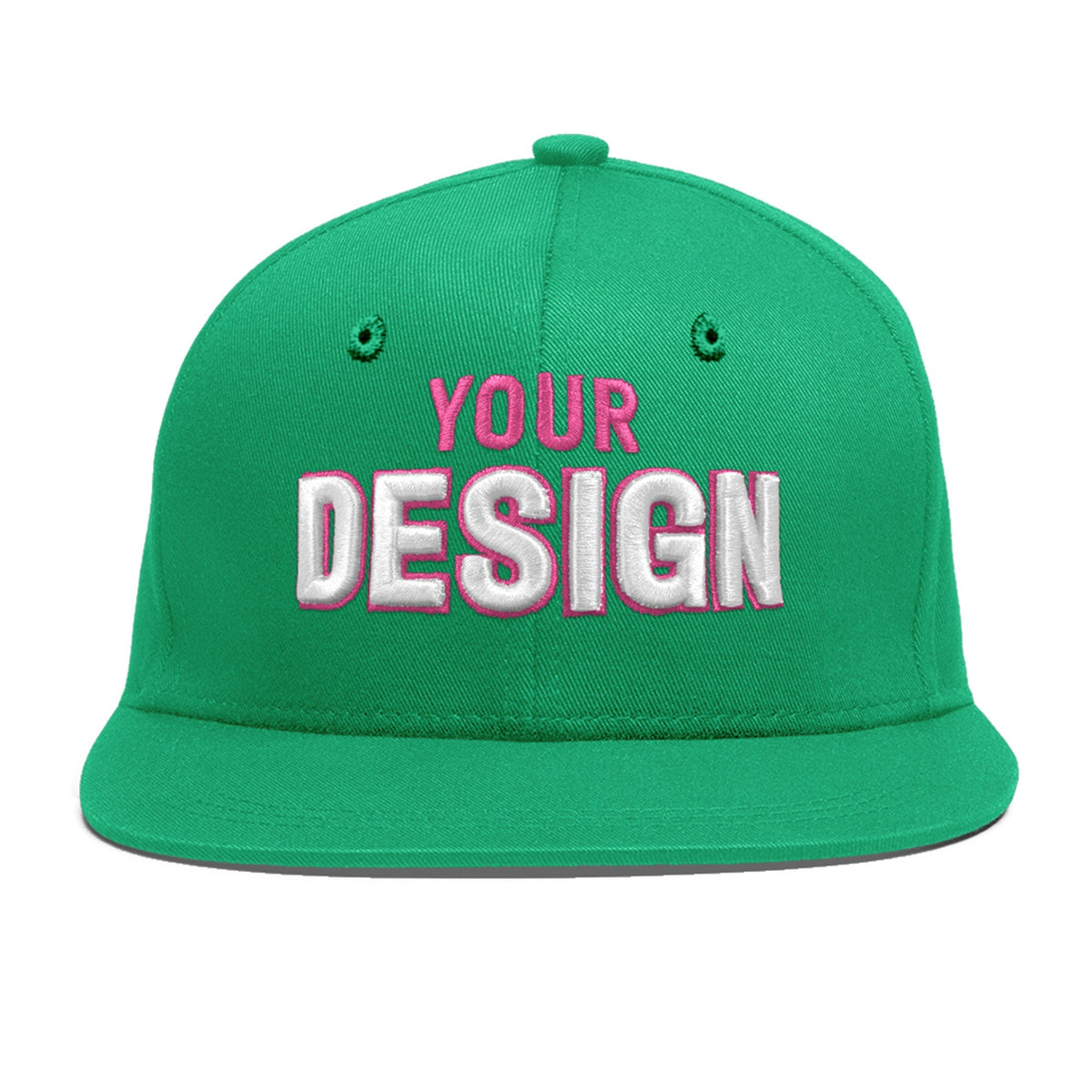 Custom Aqua 3D Puff Embroidery Flat Embroidery Casual Sport Baseball Cap