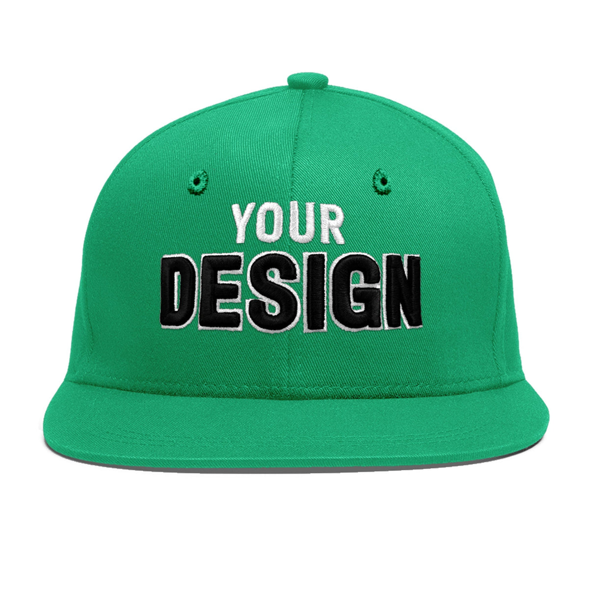 Custom Aqua 3D Puff Embroidery Flat Embroidery Casual Sport Baseball Cap