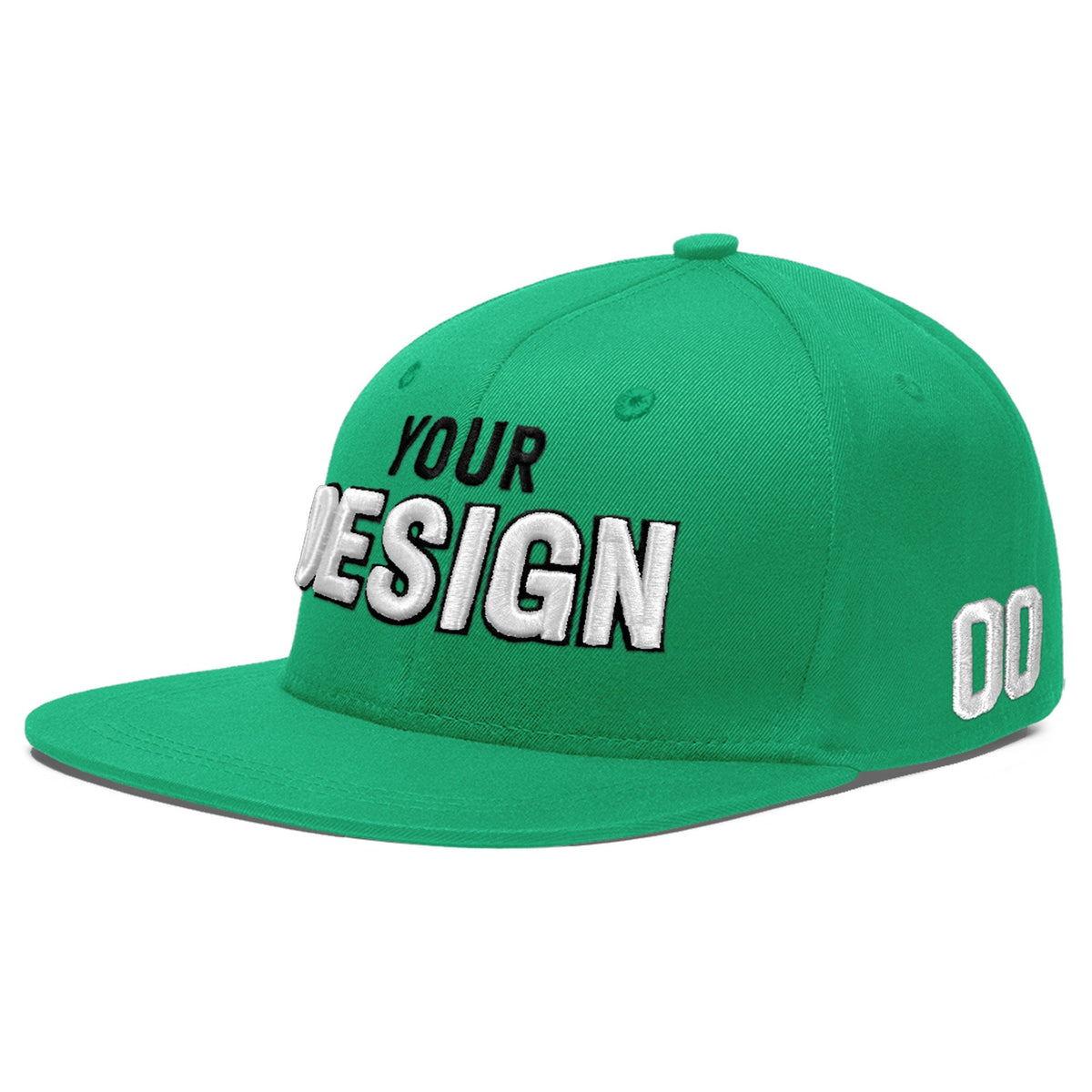 Custom Aqua 3D Puff Embroidery Flat Embroidery Casual Sport Baseball Cap