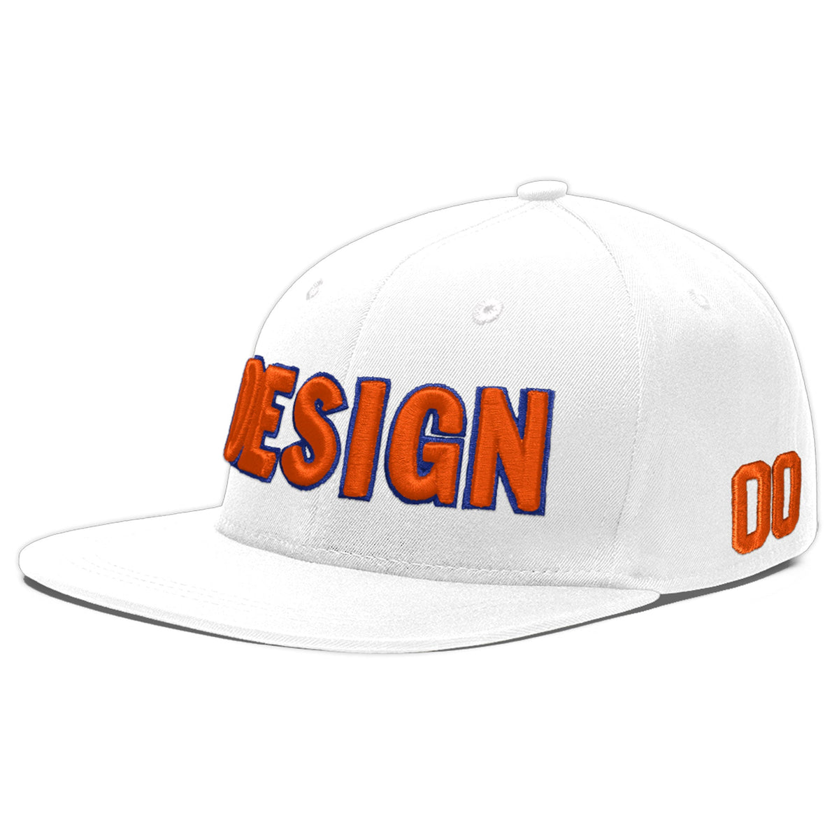 Custom White 3D Puff Embroidery Flat Embroidery Casual Sport Baseball Cap