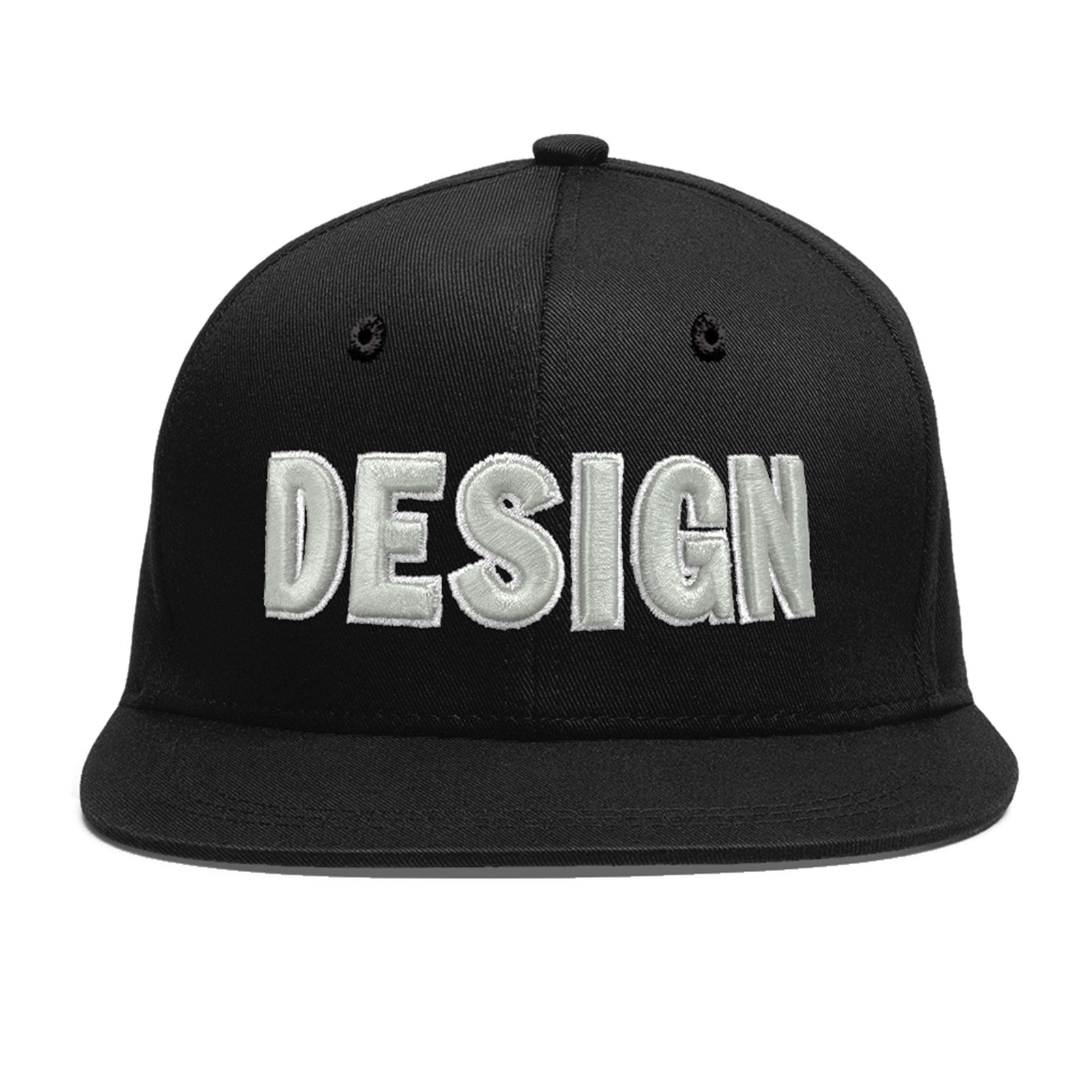 Custom Black 3D Puff Embroidery Flat Embroidery Casual Sport Baseball Cap