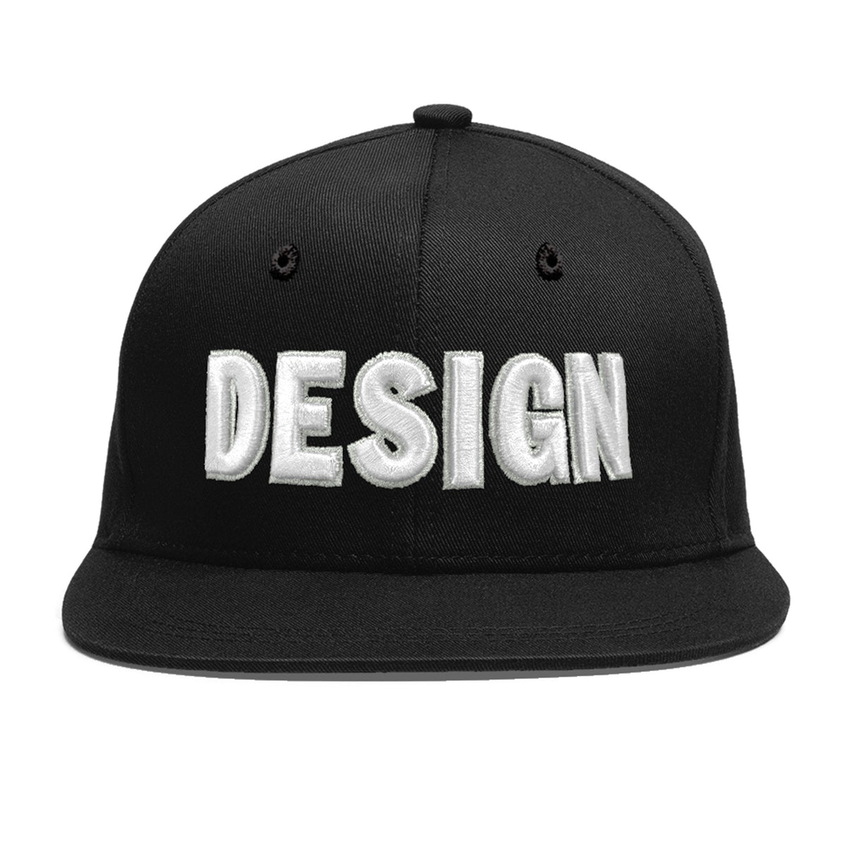 Custom Black 3D Puff Embroidery Flat Embroidery Casual Sport Baseball Cap