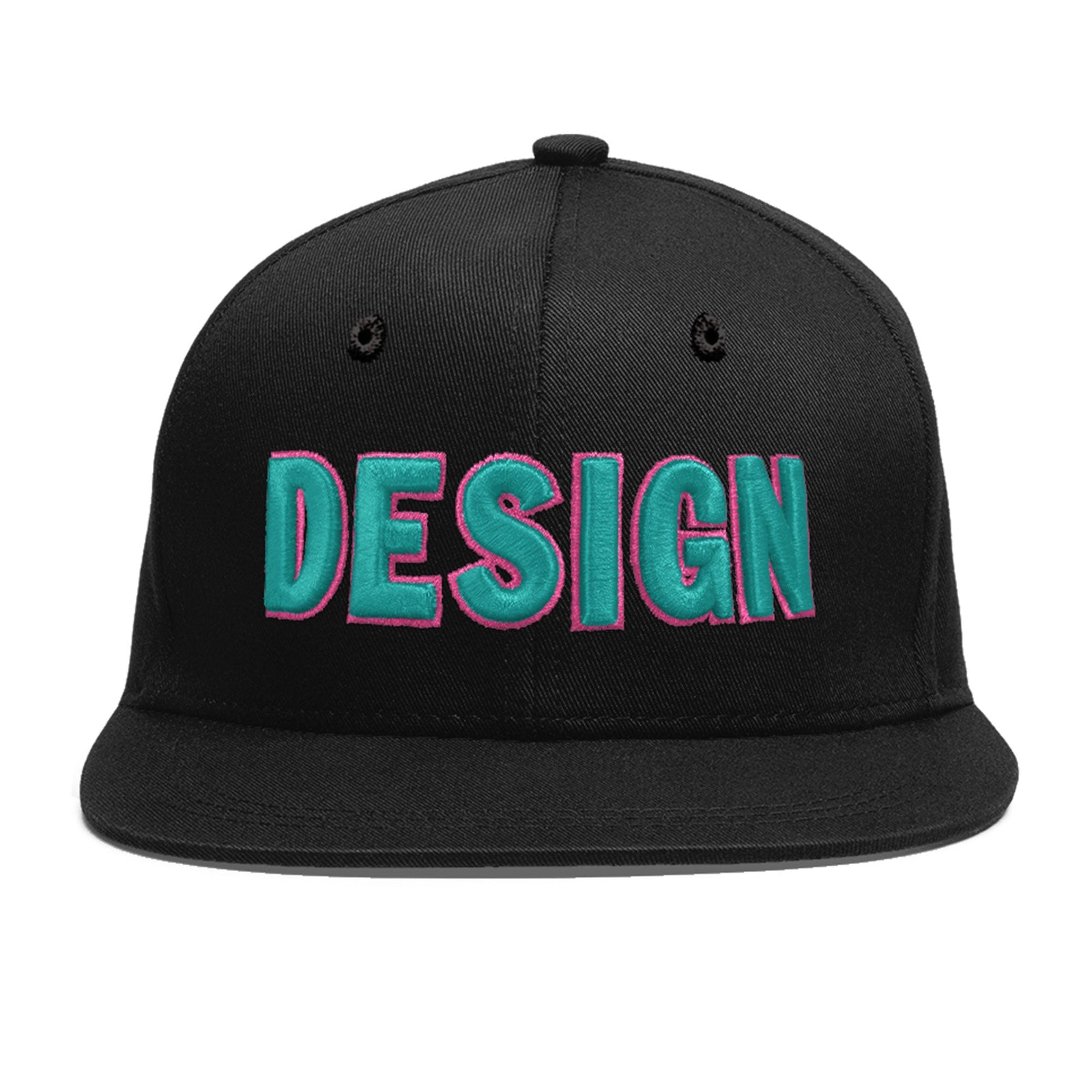 Custom Black 3D Puff Embroidery Flat Embroidery Casual Sport Baseball Cap