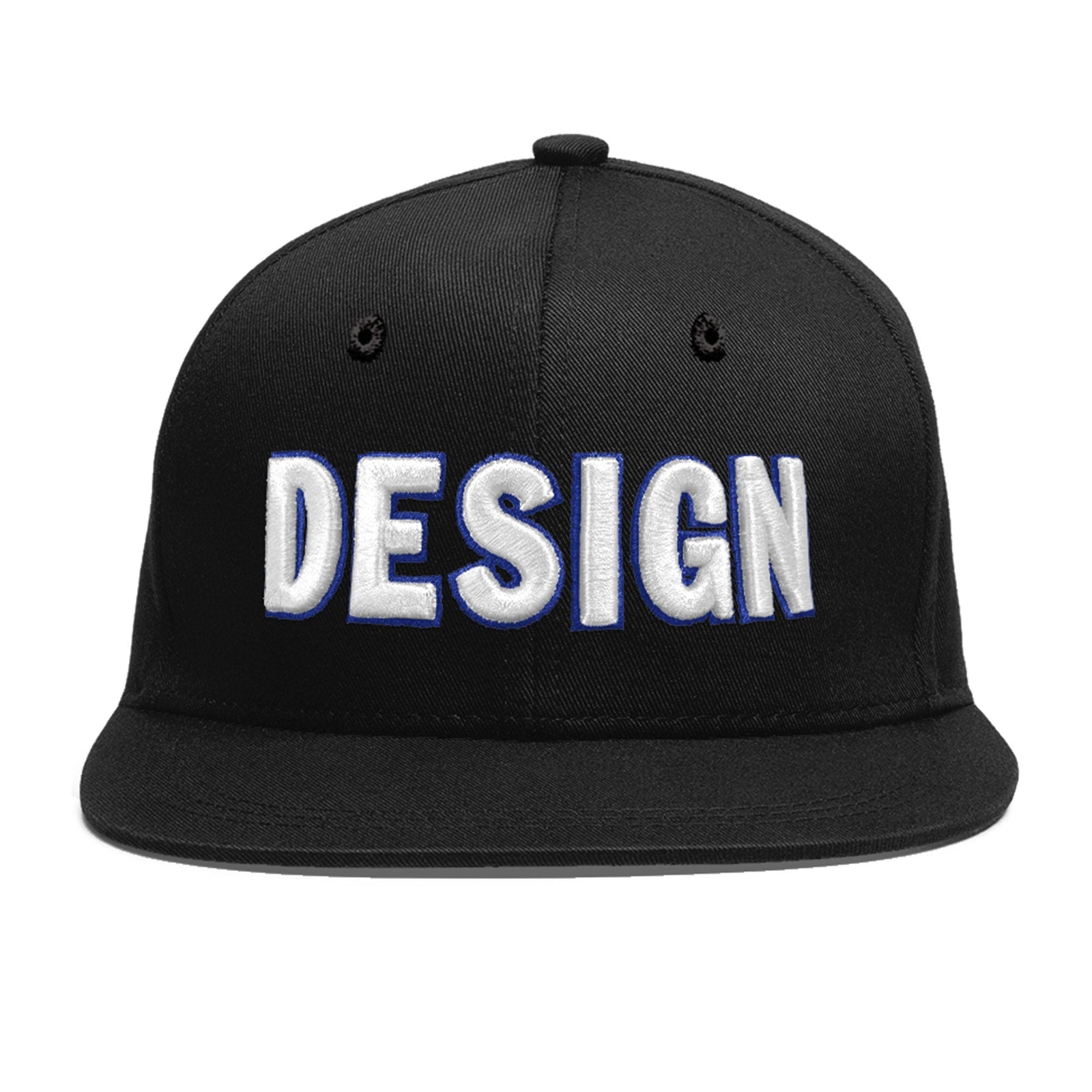 Custom Black 3D Puff Embroidery Flat Embroidery Casual Sport Baseball Cap
