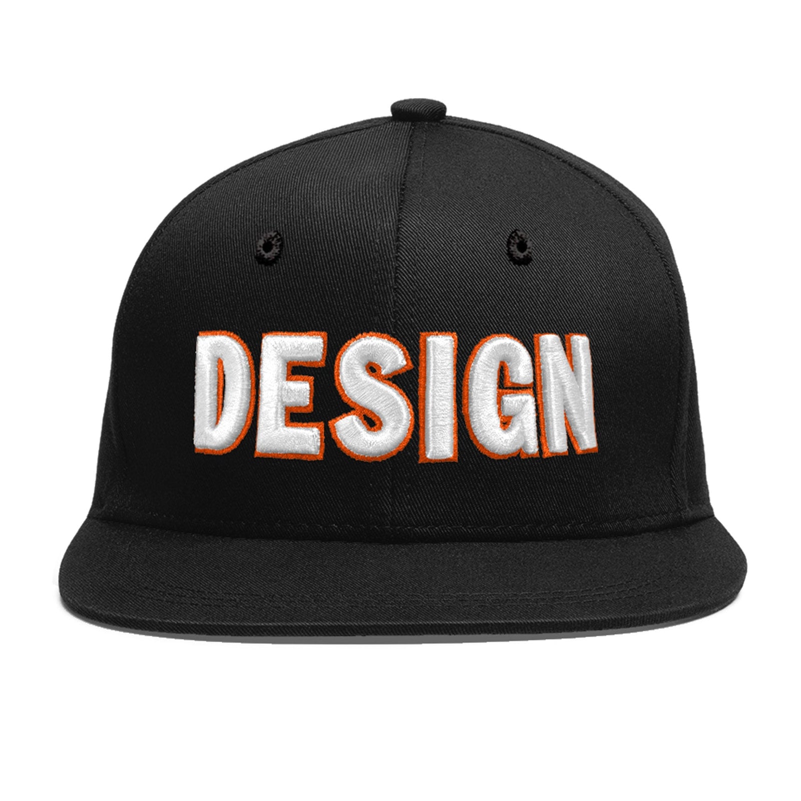 Custom Black 3D Puff Embroidery Flat Embroidery Casual Sport Baseball Cap