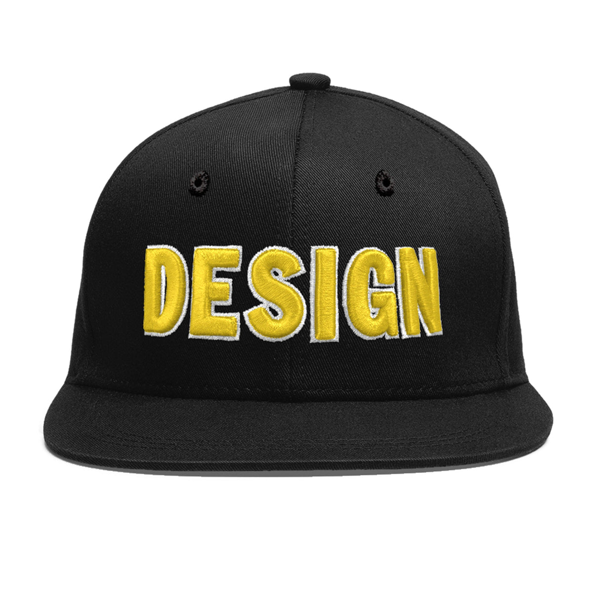 Custom Black 3D Puff Embroidery Flat Embroidery Casual Sport Baseball Cap