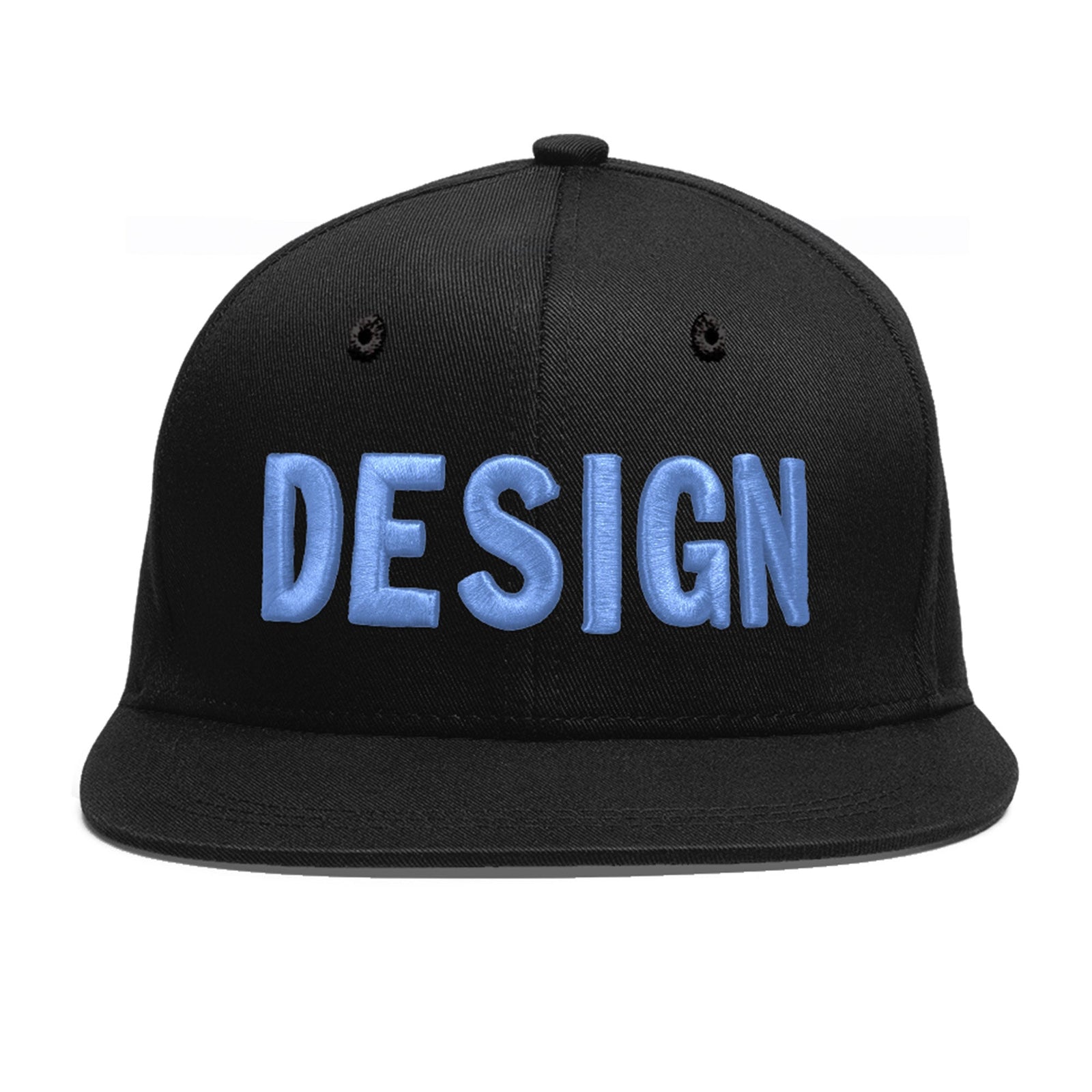 Custom Black 3D Puff Embroidery Flat Embroidery Casual Sport Baseball Cap