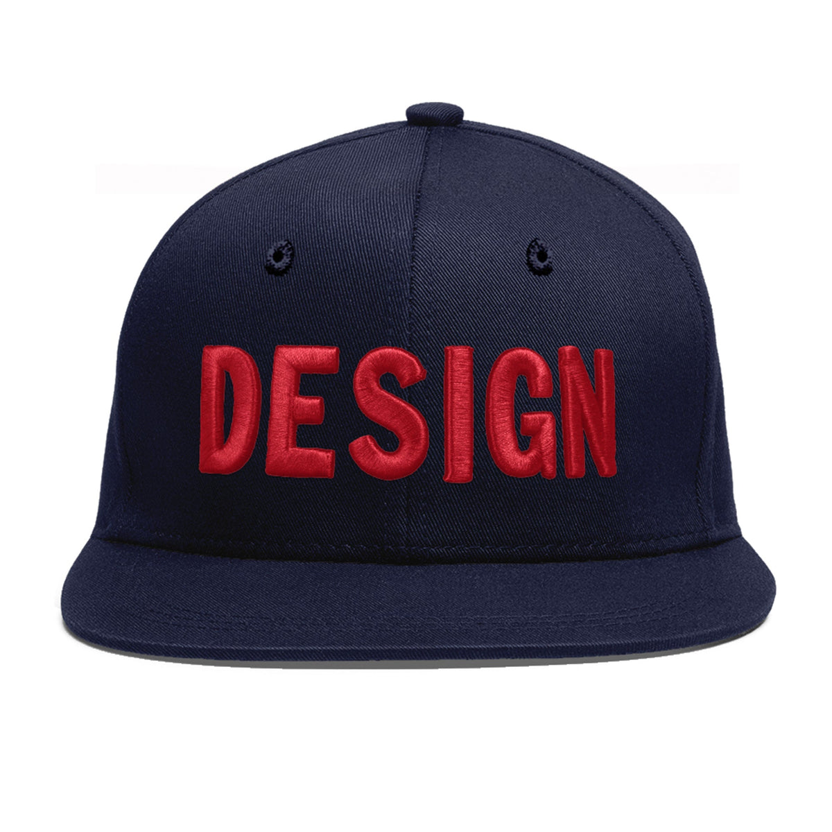 Custom Navy 3D Puff Embroidery Flat Embroidery Casual Sport Baseball Cap