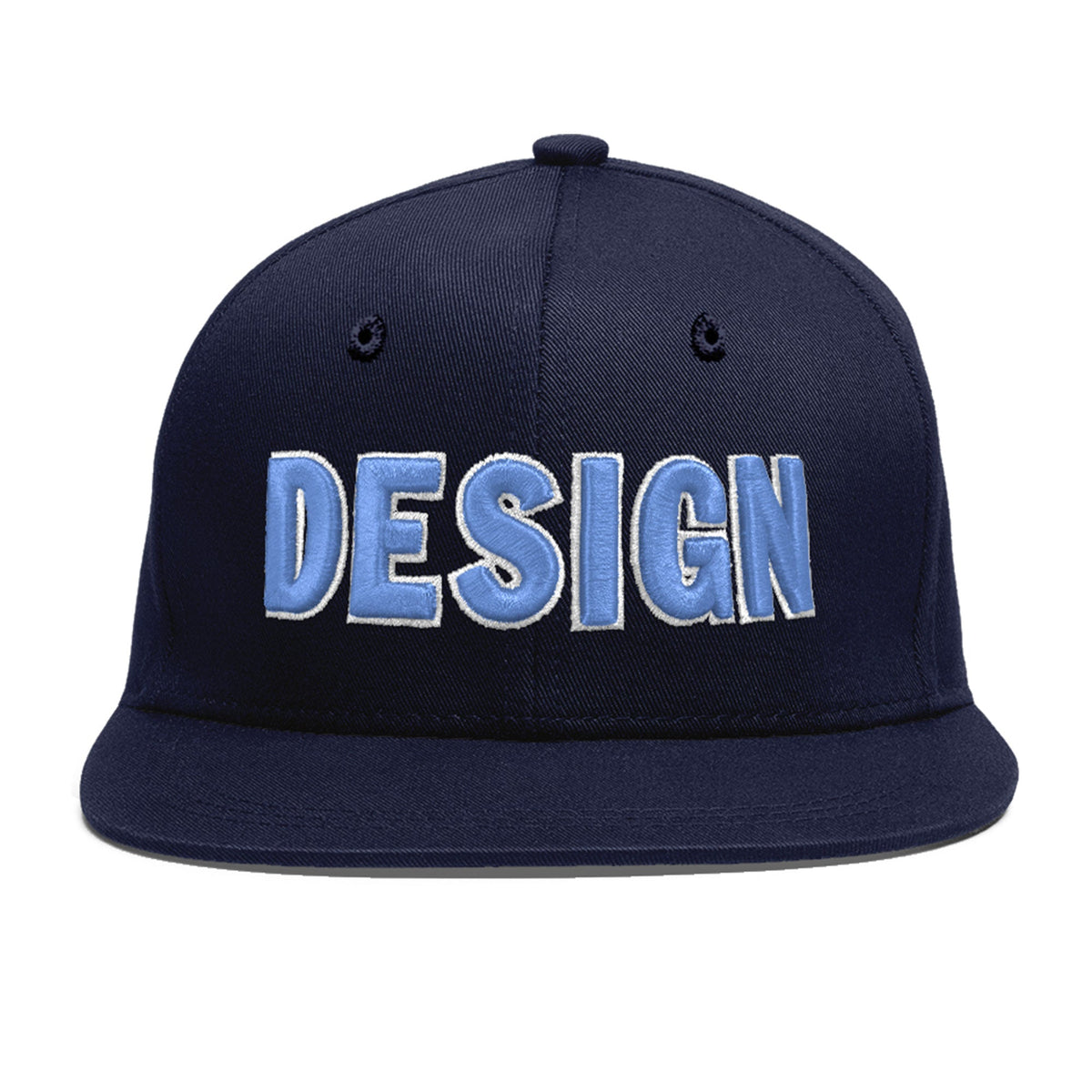 Custom Navy 3D Puff Embroidery Flat Embroidery Casual Sport Baseball Cap