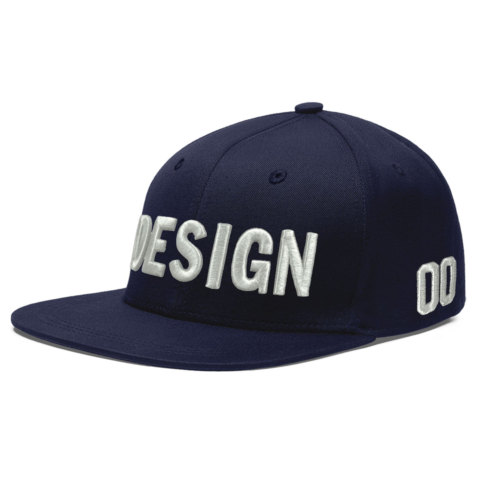 Custom Navy 3D Puff Embroidery Flat Embroidery Casual Sport Baseball Cap