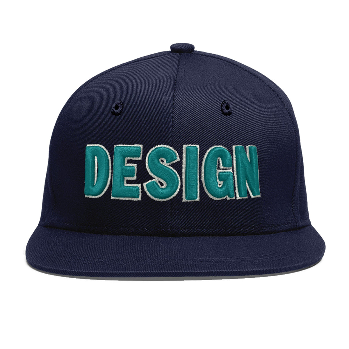 Custom Navy 3D Puff Embroidery Flat Embroidery Casual Sport Baseball Cap