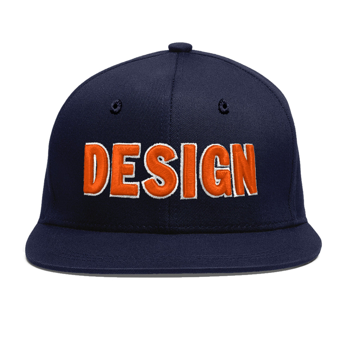 Custom Navy 3D Puff Embroidery Flat Embroidery Casual Sport Baseball Cap