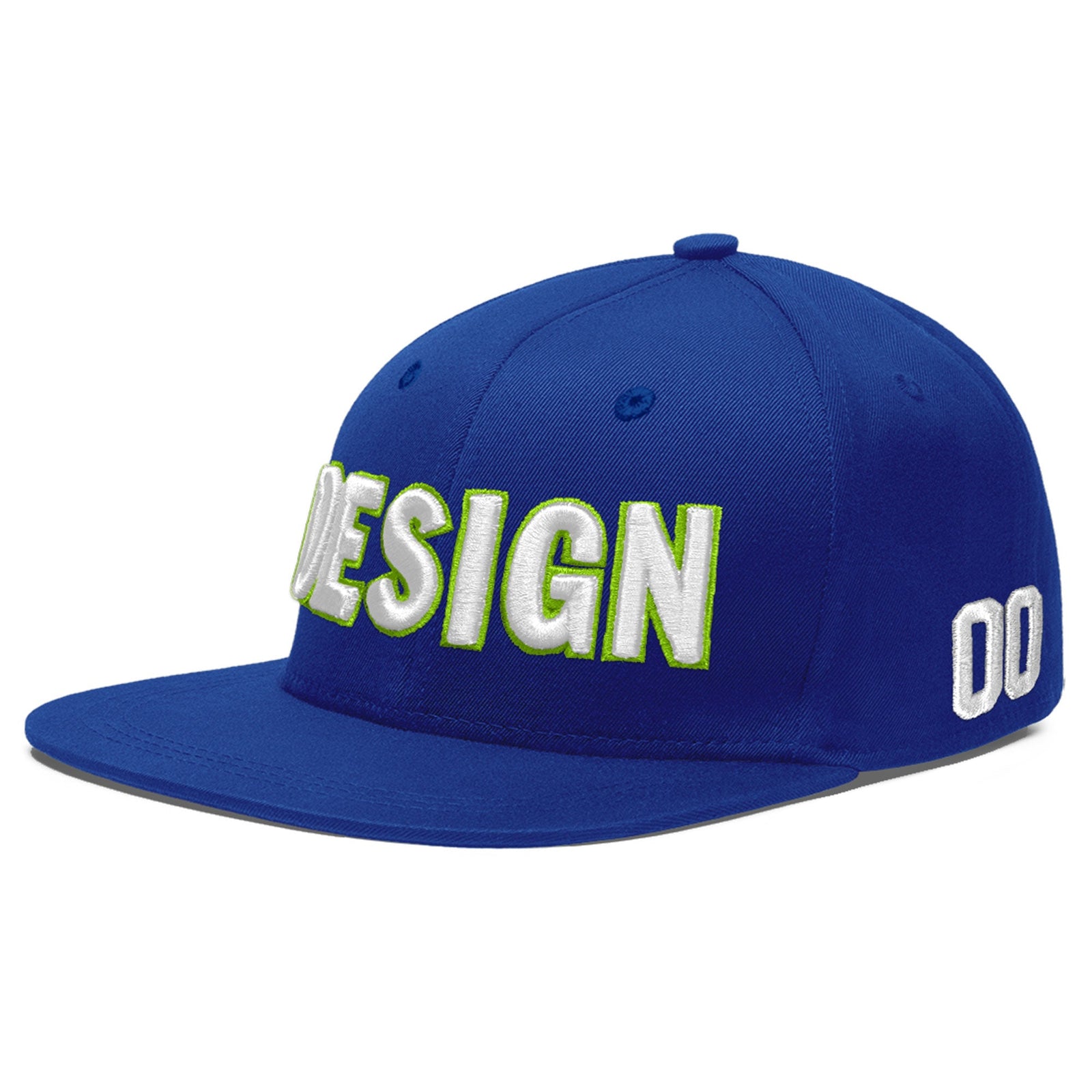 Custom Royal 3D Puff Embroidery Flat Embroidery Casual Sport Baseball Cap