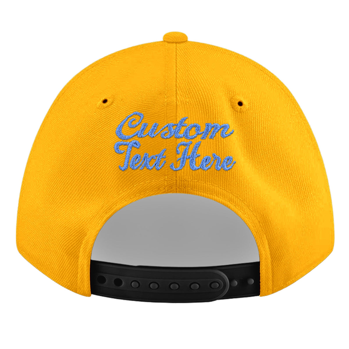 Custom Yellow 3D Puff Embroidery Flat Embroidery Casual Sport Baseball Cap