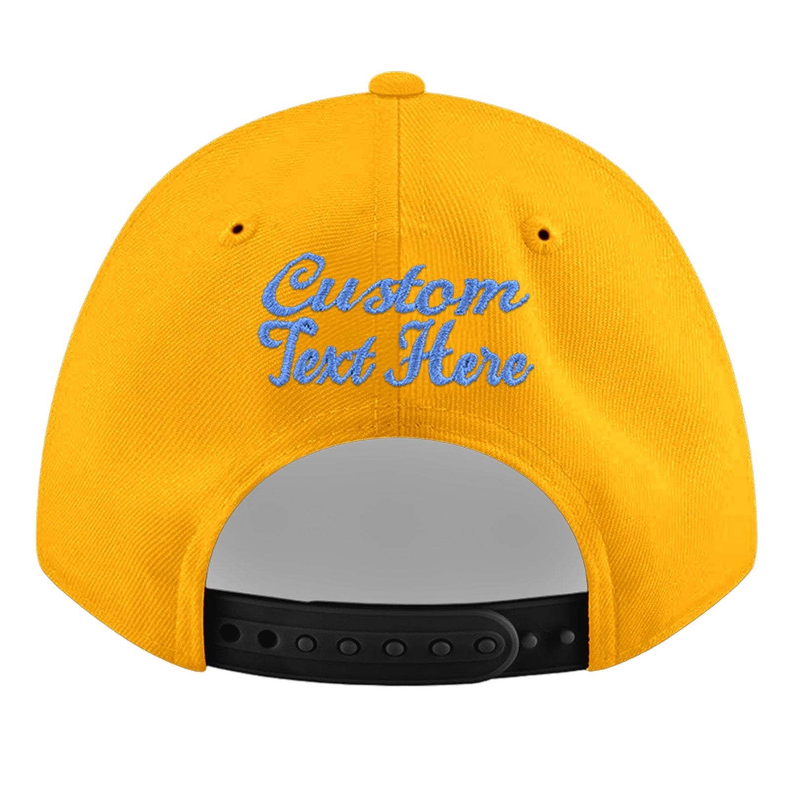 Custom Yellow 3D Puff Embroidery Flat Embroidery Casual Sport Baseball Cap