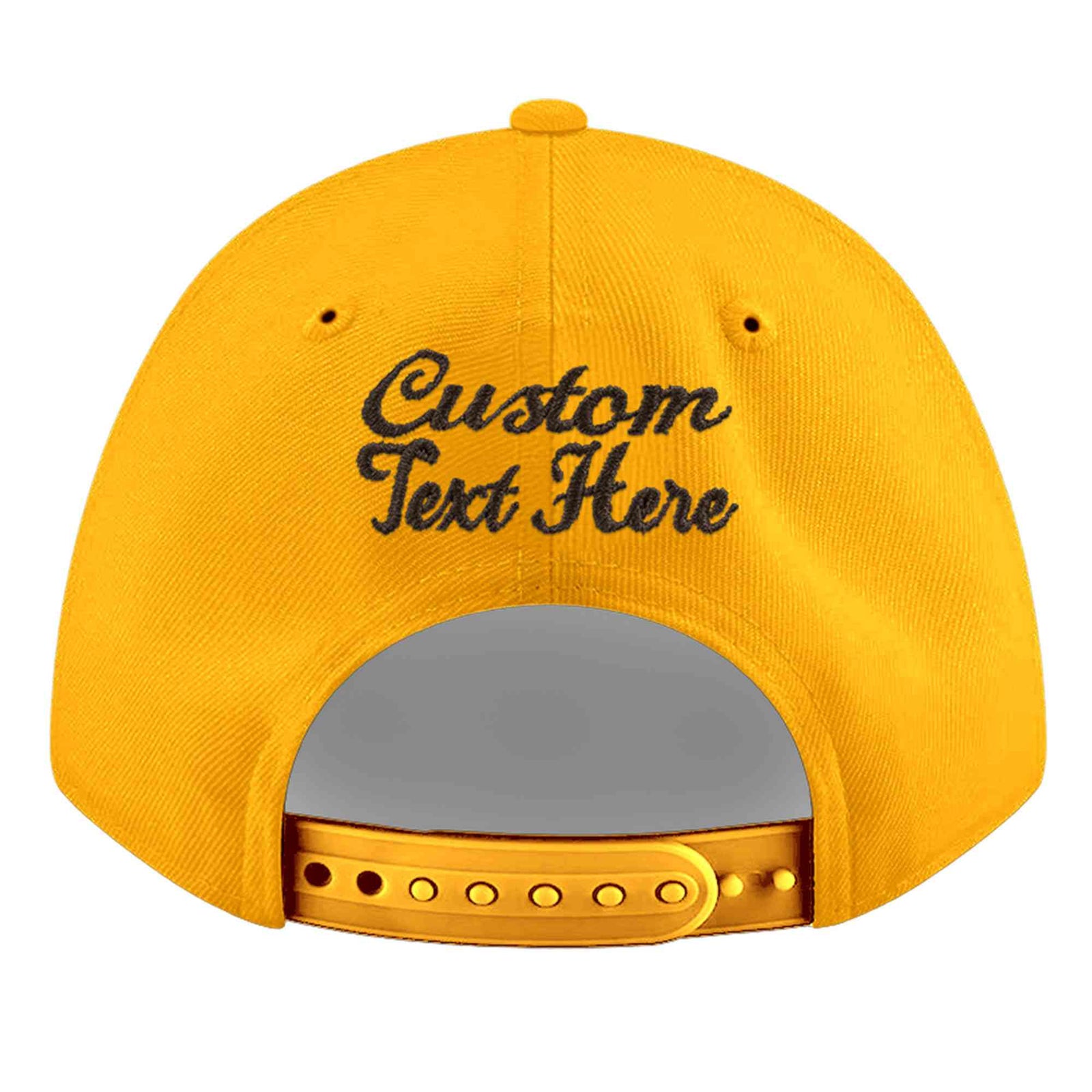 Custom Yellow 3D Puff Embroidery Flat Embroidery Casual Sport Baseball Cap