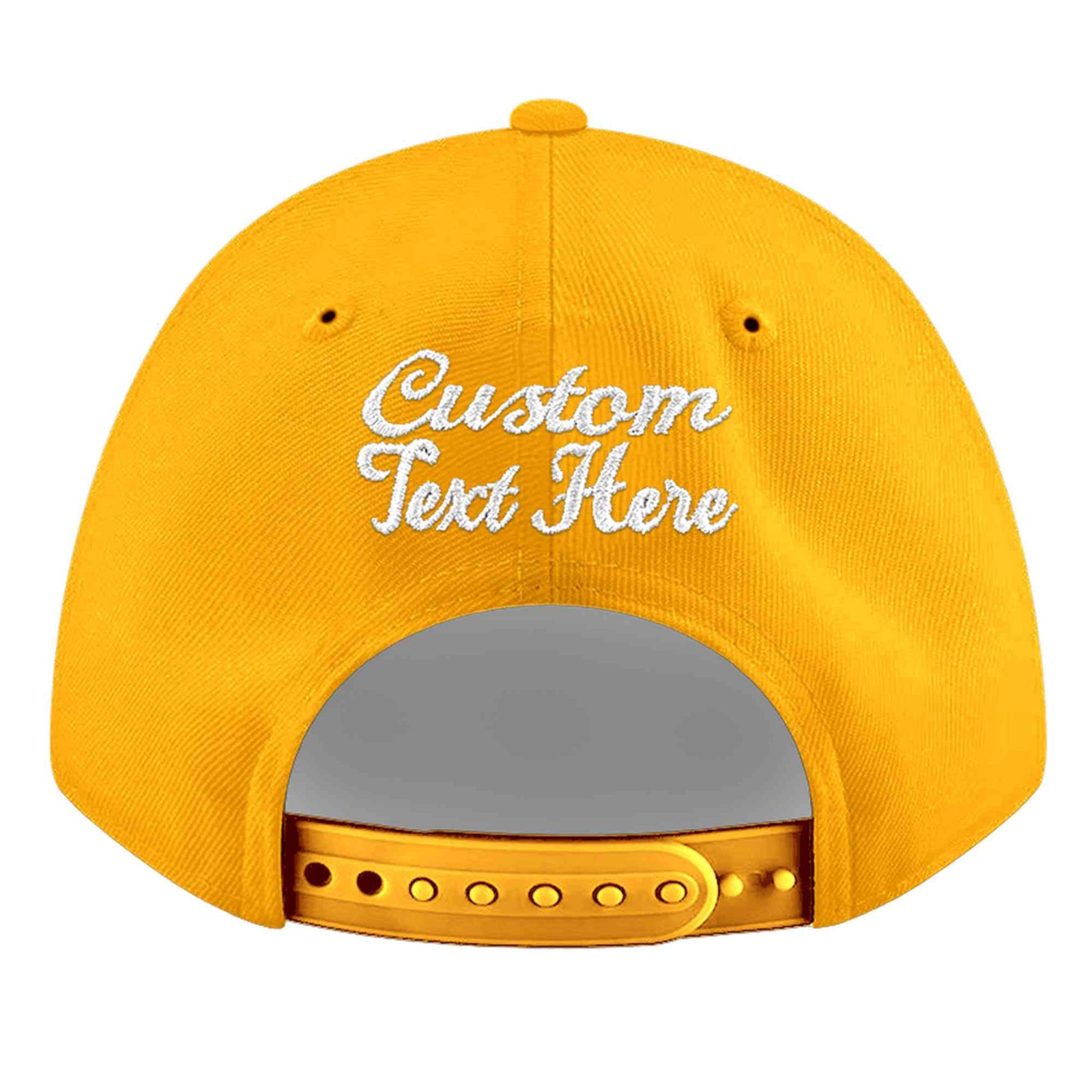 Custom Yellow 3D Puff Embroidery Flat Embroidery Casual Sport Baseball Cap