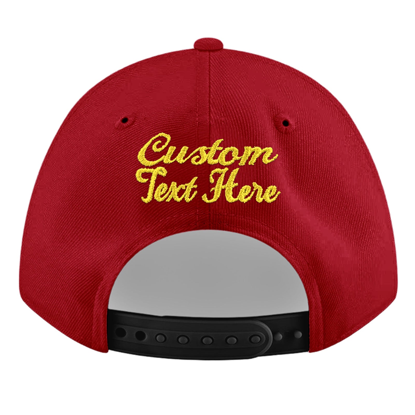 Custom Red 3D Puff Embroidery Flat Embroidery Casual Sport Baseball Cap