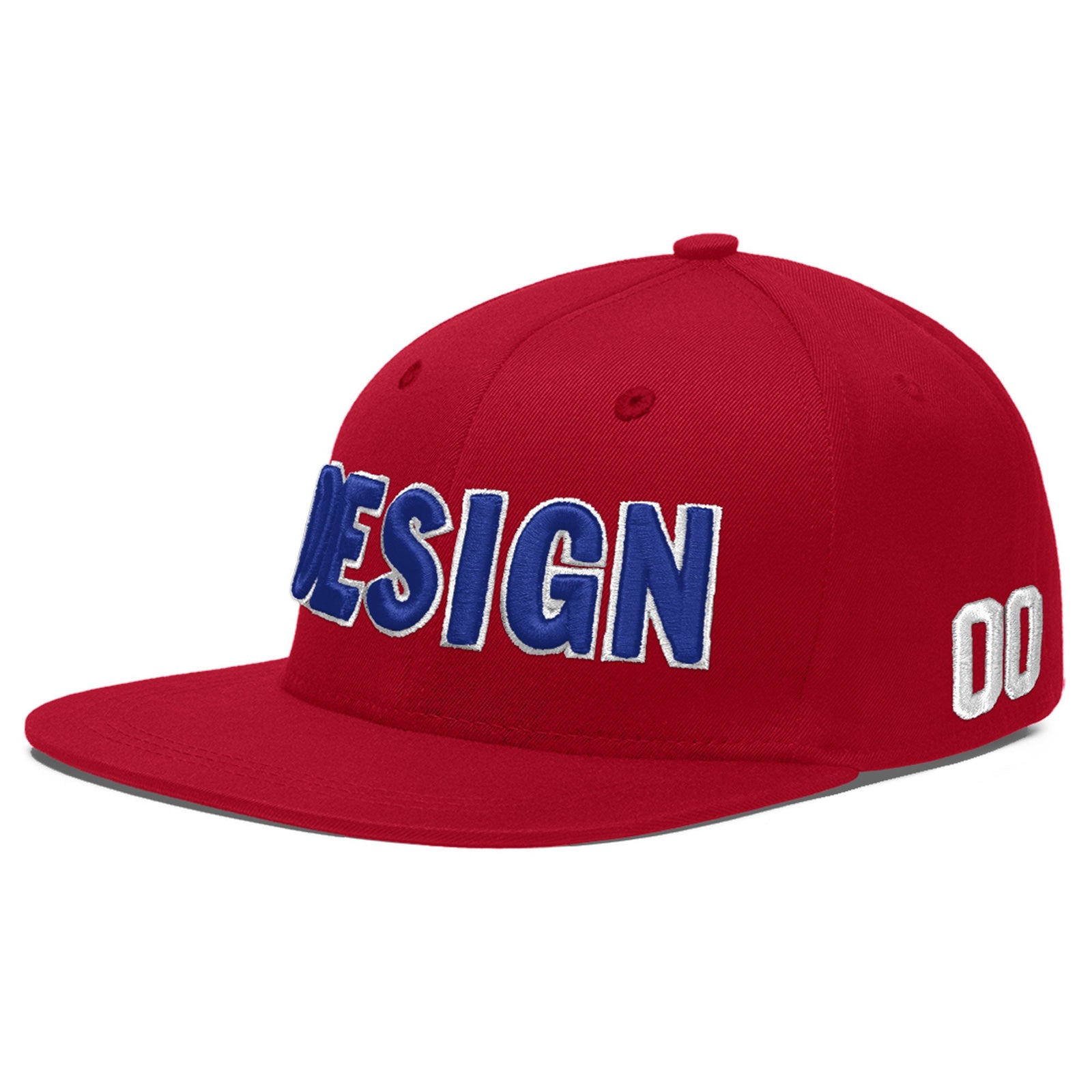 Custom Red 3D Puff Embroidery Flat Embroidery Casual Sport Baseball Cap