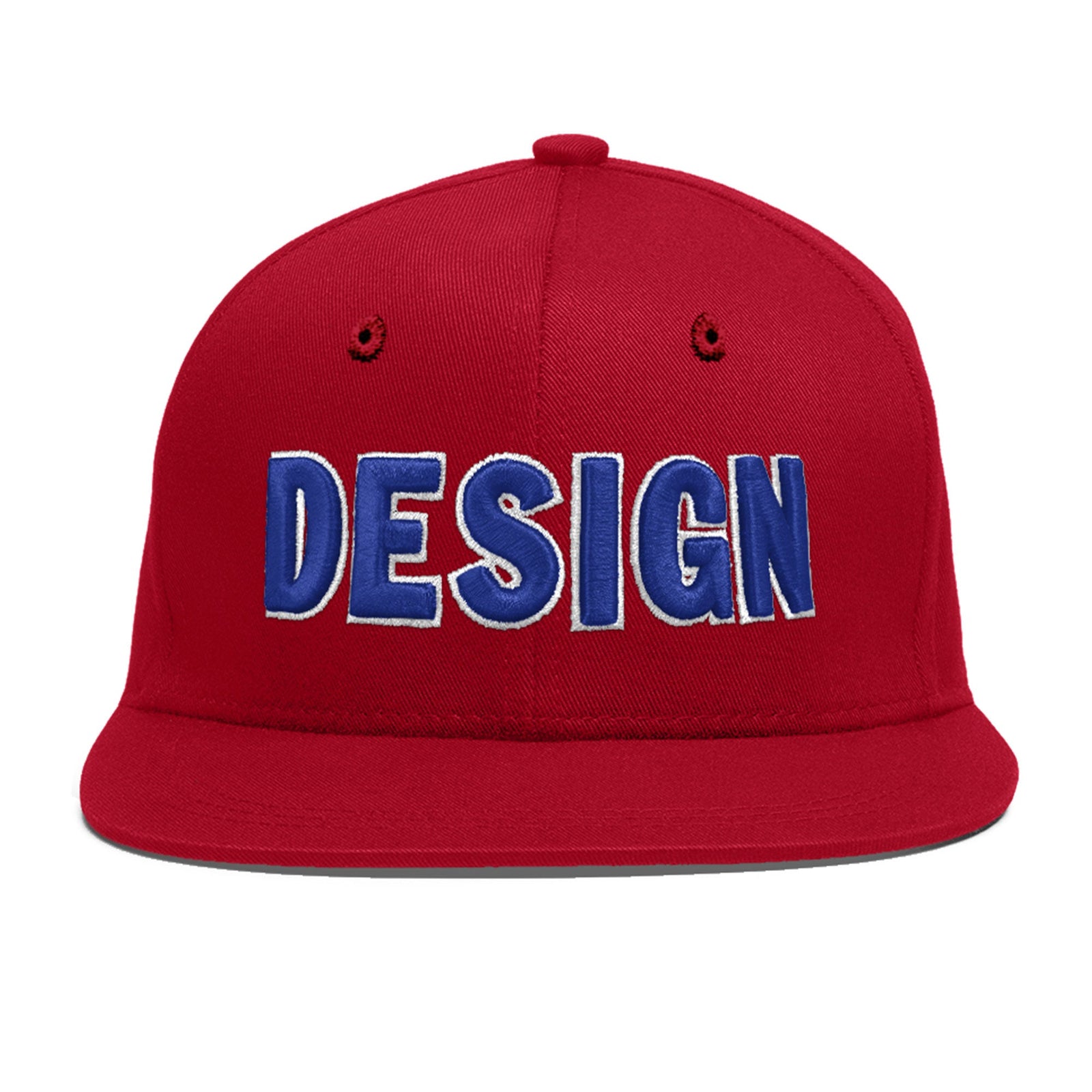 Custom Red 3D Puff Embroidery Flat Embroidery Casual Sport Baseball Cap