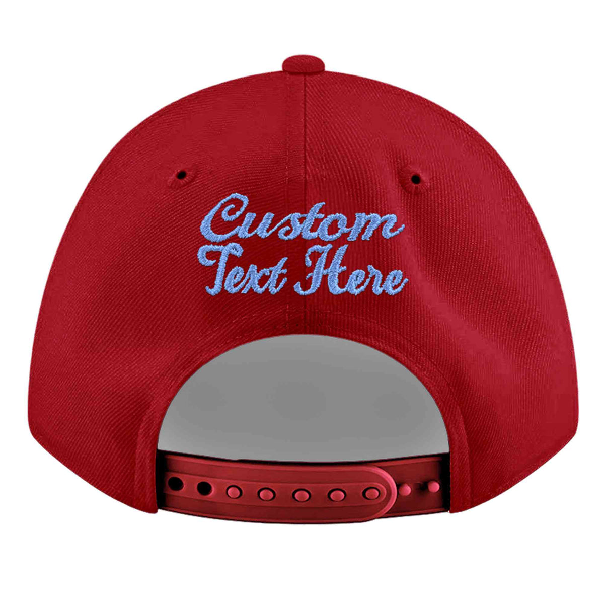 Custom Red 3D Puff Embroidery Flat Embroidery Casual Sport Baseball Cap