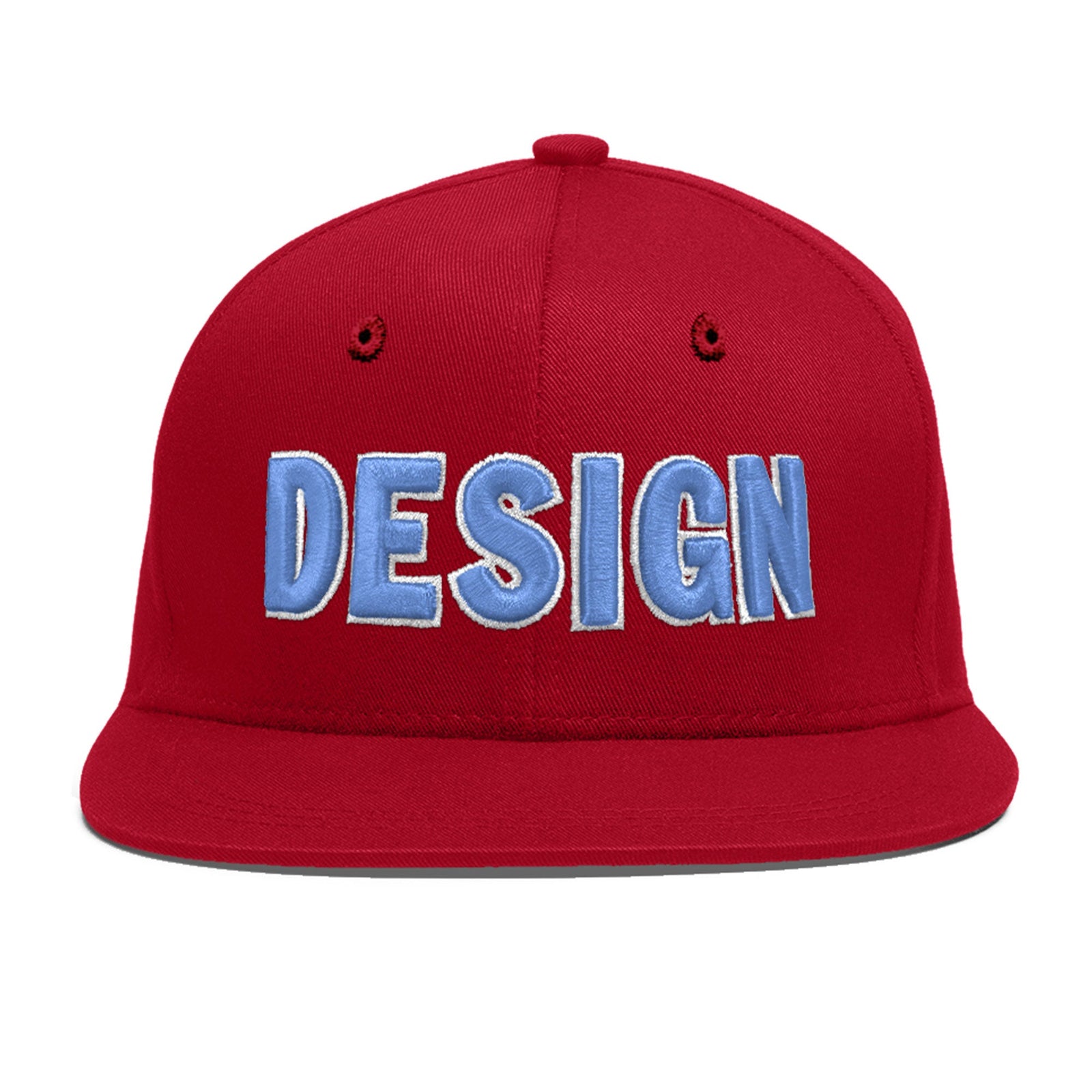 Custom Red 3D Puff Embroidery Flat Embroidery Casual Sport Baseball Cap