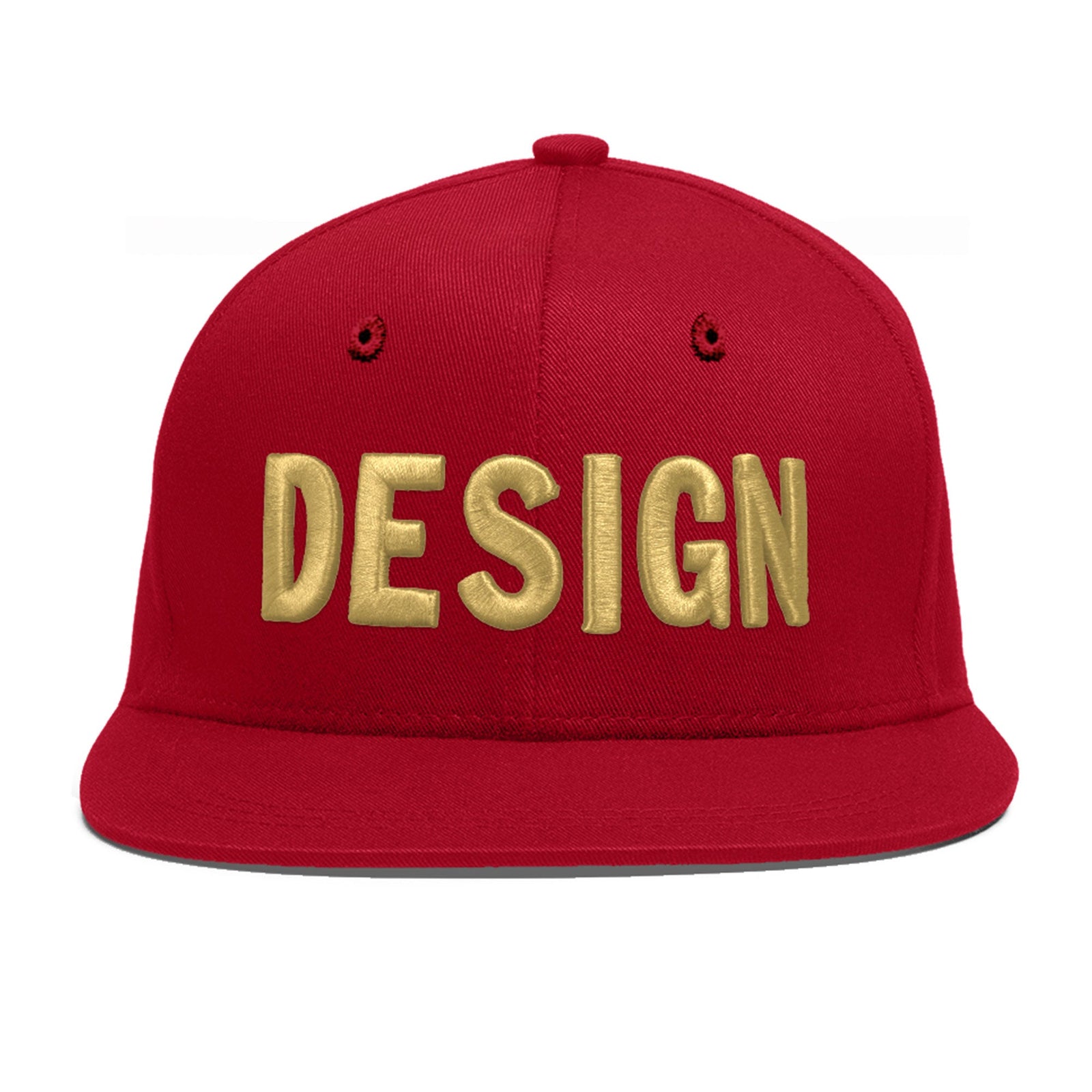 Custom Red 3D Puff Embroidery Flat Embroidery Casual Sport Baseball Cap