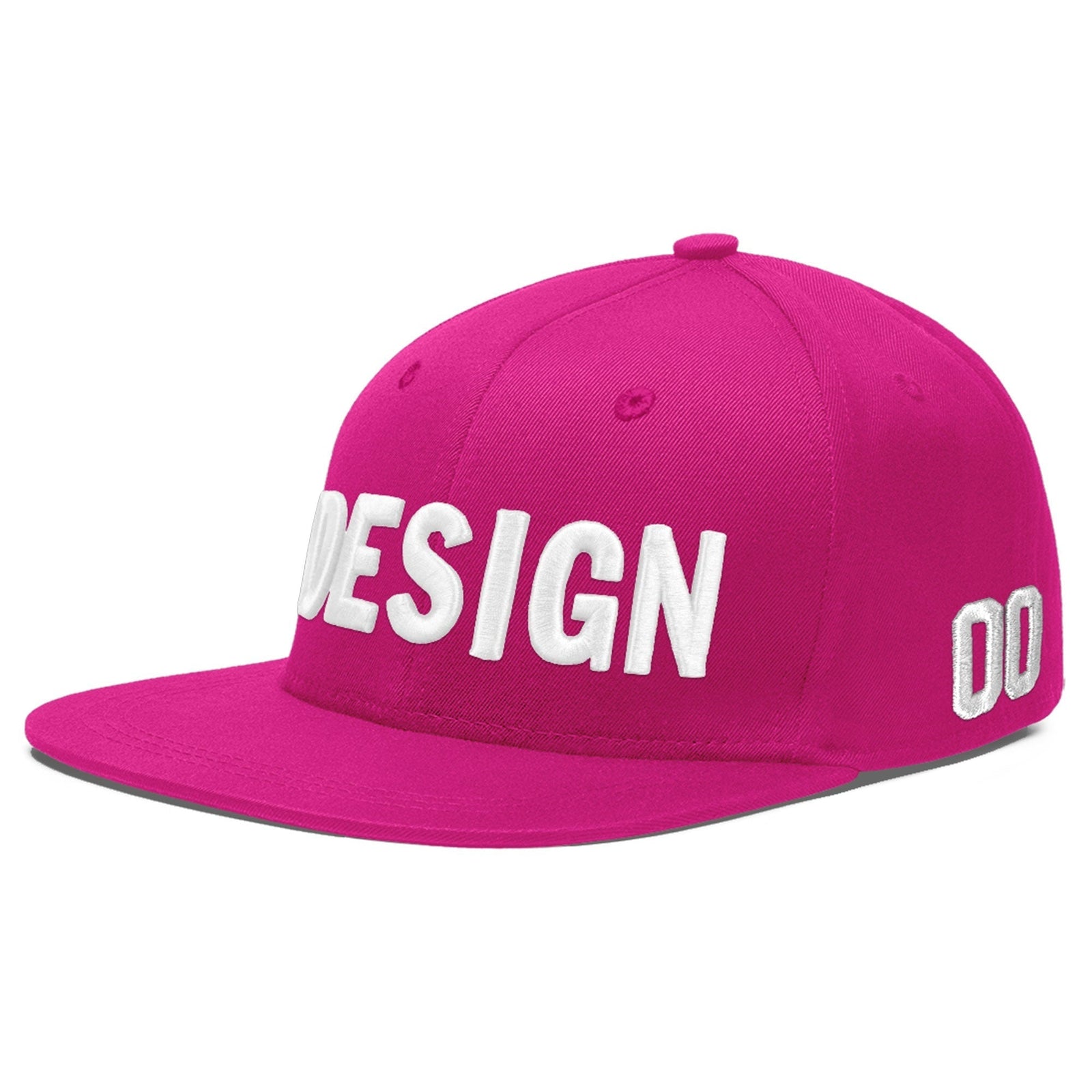 Custom Rose Red 3D Puff Embroidery Flat Embroidery Casual Sport Baseball Cap