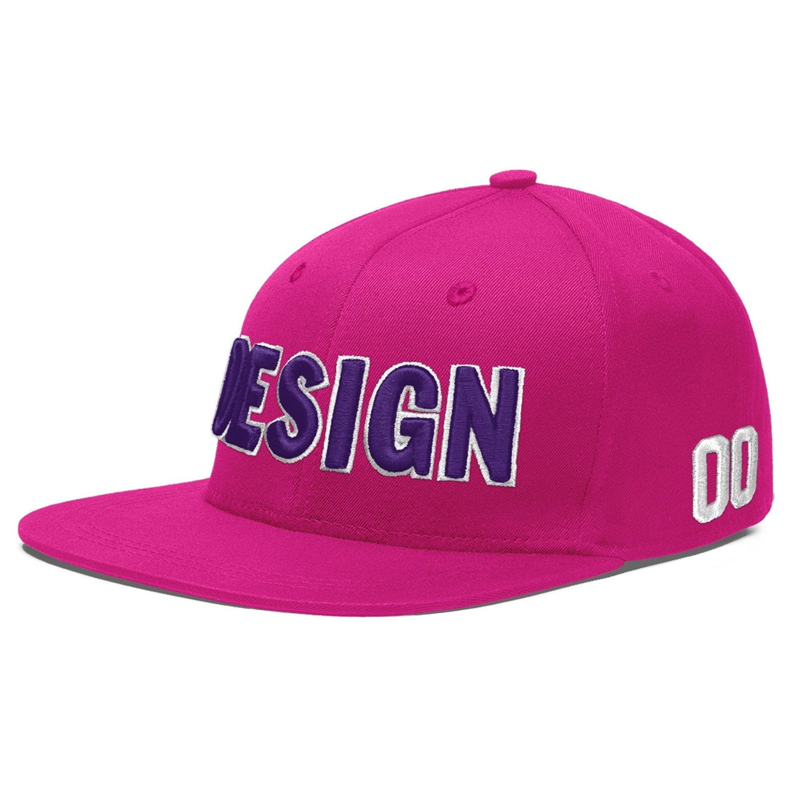 Custom Rose Red 3D Puff Embroidery Flat Embroidery Casual Sport Baseball Cap