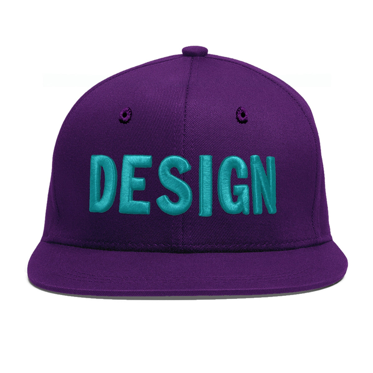 Custom Purple 3D Puff Embroidery Flat Embroidery Casual Sport Baseball Cap