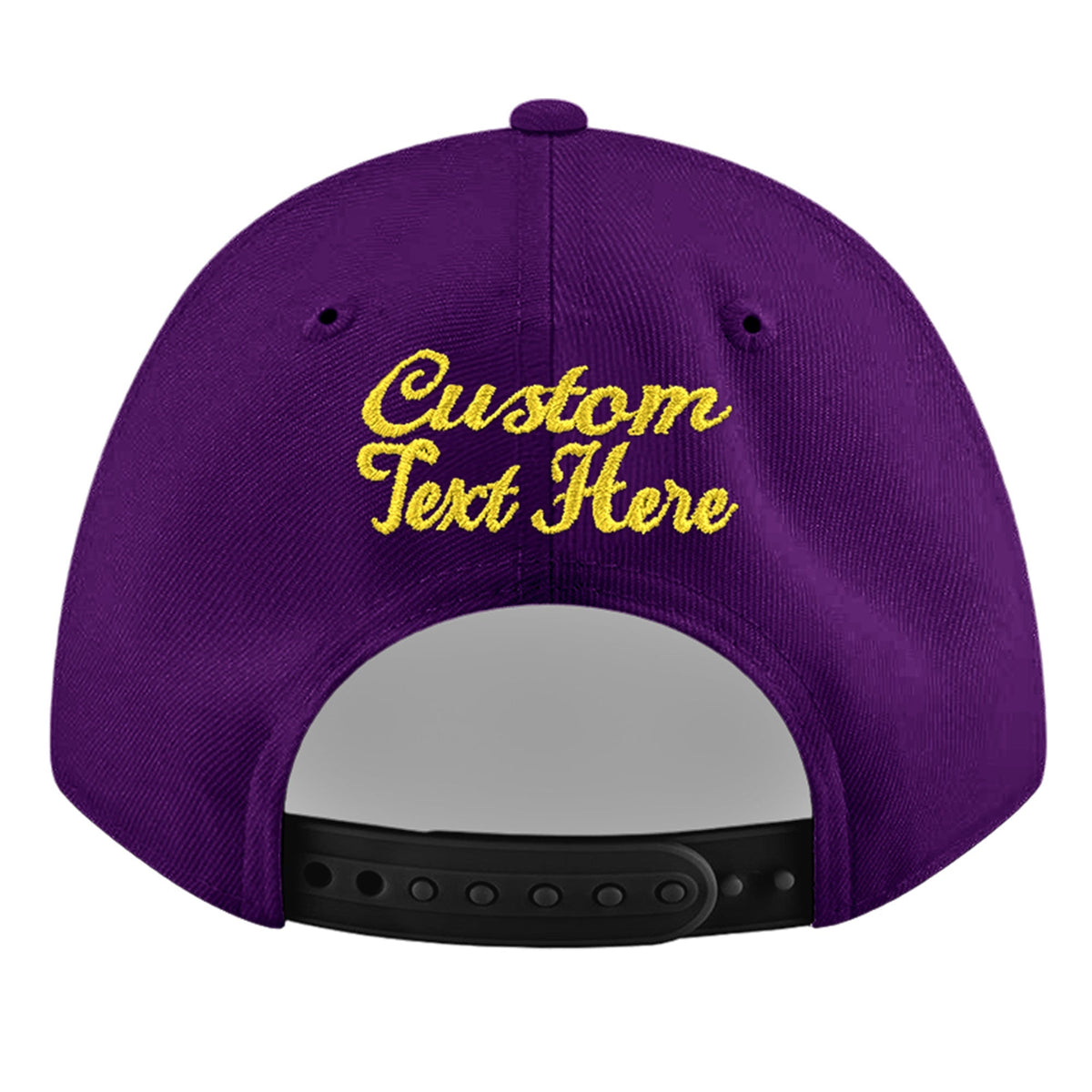 Custom Purple 3D Puff Embroidery Flat Embroidery Casual Sport Baseball Cap