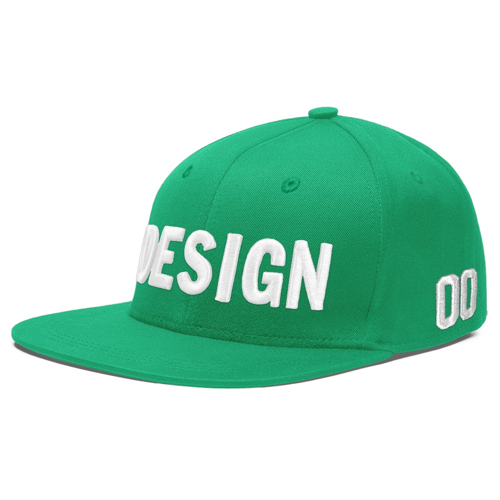 Custom Aqua 3D Puff Embroidery Flat Embroidery Casual Sport Baseball Cap