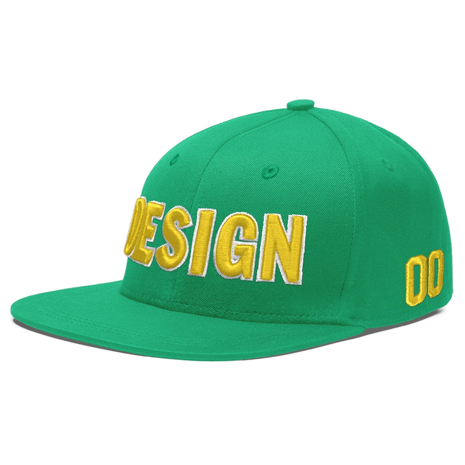 Custom Aqua 3D Puff Embroidery Flat Embroidery Casual Sport Baseball Cap