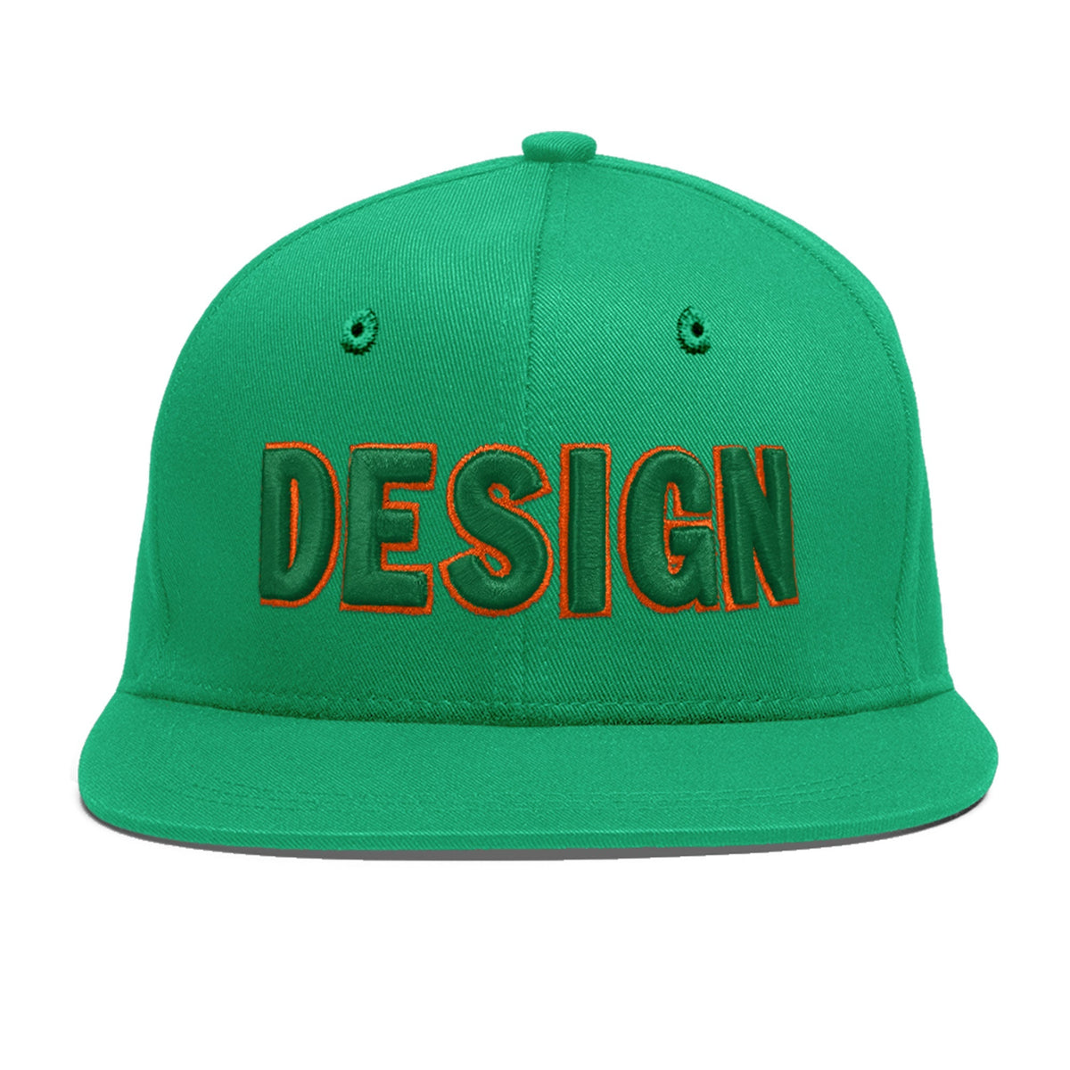 Custom Aqua 3D Puff Embroidery Flat Embroidery Casual Sport Baseball Cap