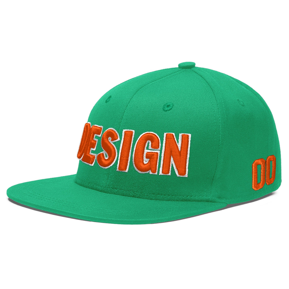 Custom Aqua 3D Puff Embroidery Flat Embroidery Casual Sport Baseball Cap