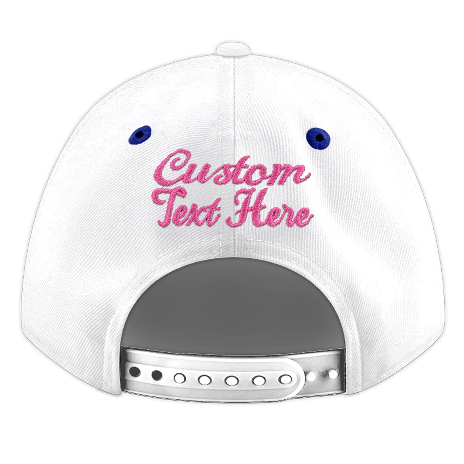 Custom White Royal Blue 31D Puff Embroidery Flat Embroidery Casual Sport Baseball Cap