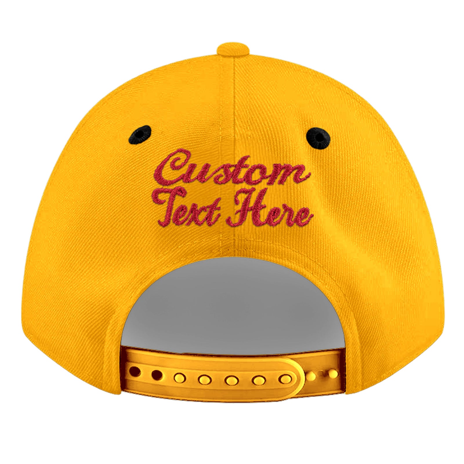 Custom Gold Black 7D Puff Embroidery Flat Embroidery Casual Sport Baseball Cap