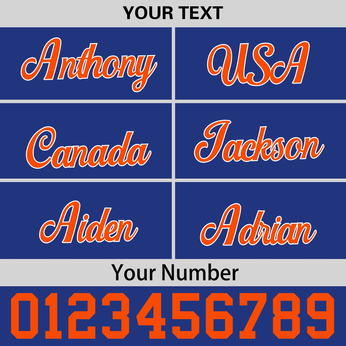 Custom Royal Blue Orange 3D Puff Embroidery Flat Embroidery Casual Sport Baseball Cap