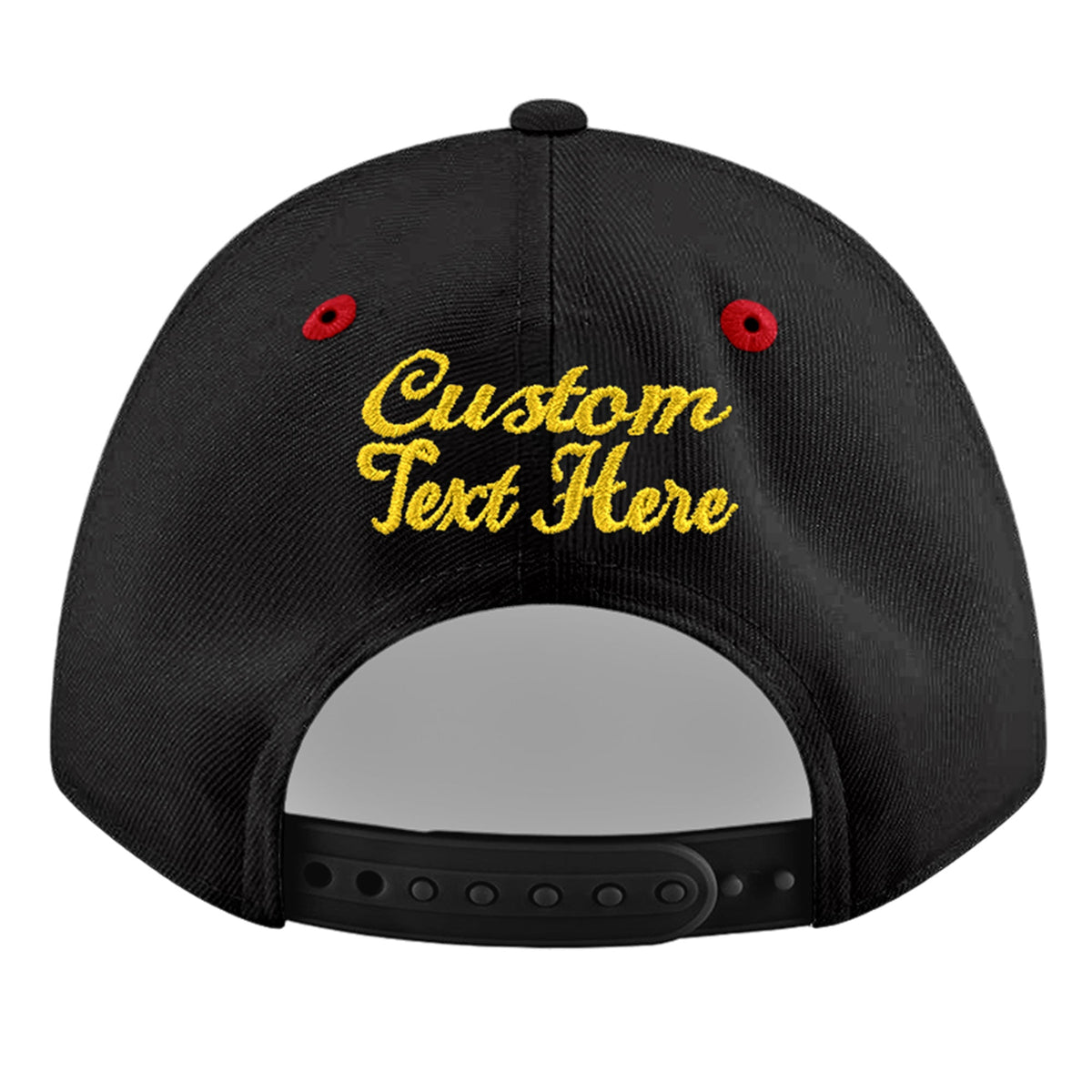 Custom Black Red 3D Puff Embroidery Flat Embroidery Casual Sport Baseball Cap