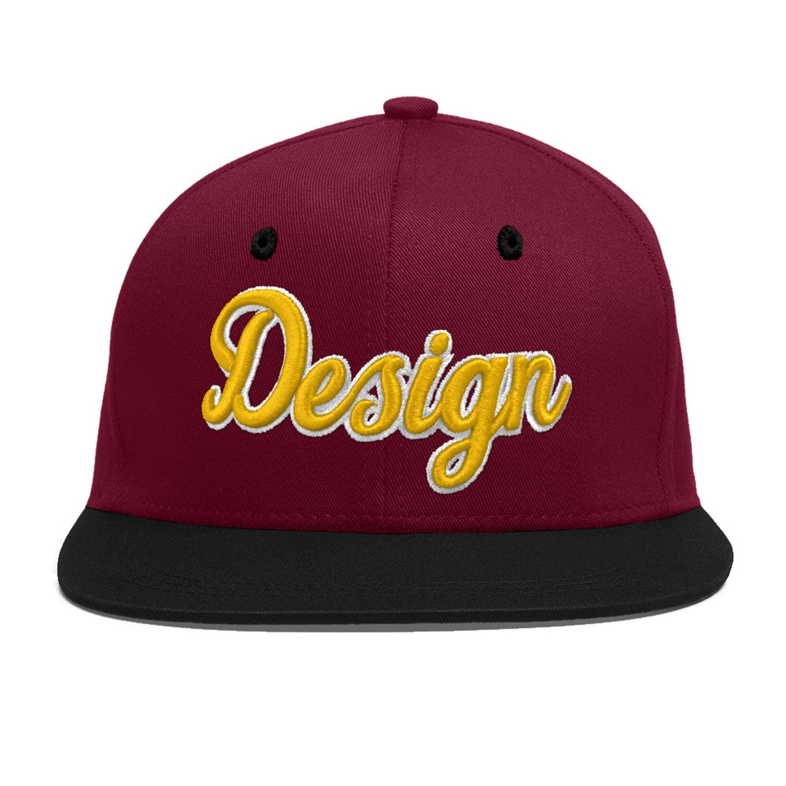 Custom Navy Orange 3D Puff Embroidery Flat Embroidery Casual Sport Baseball Cap