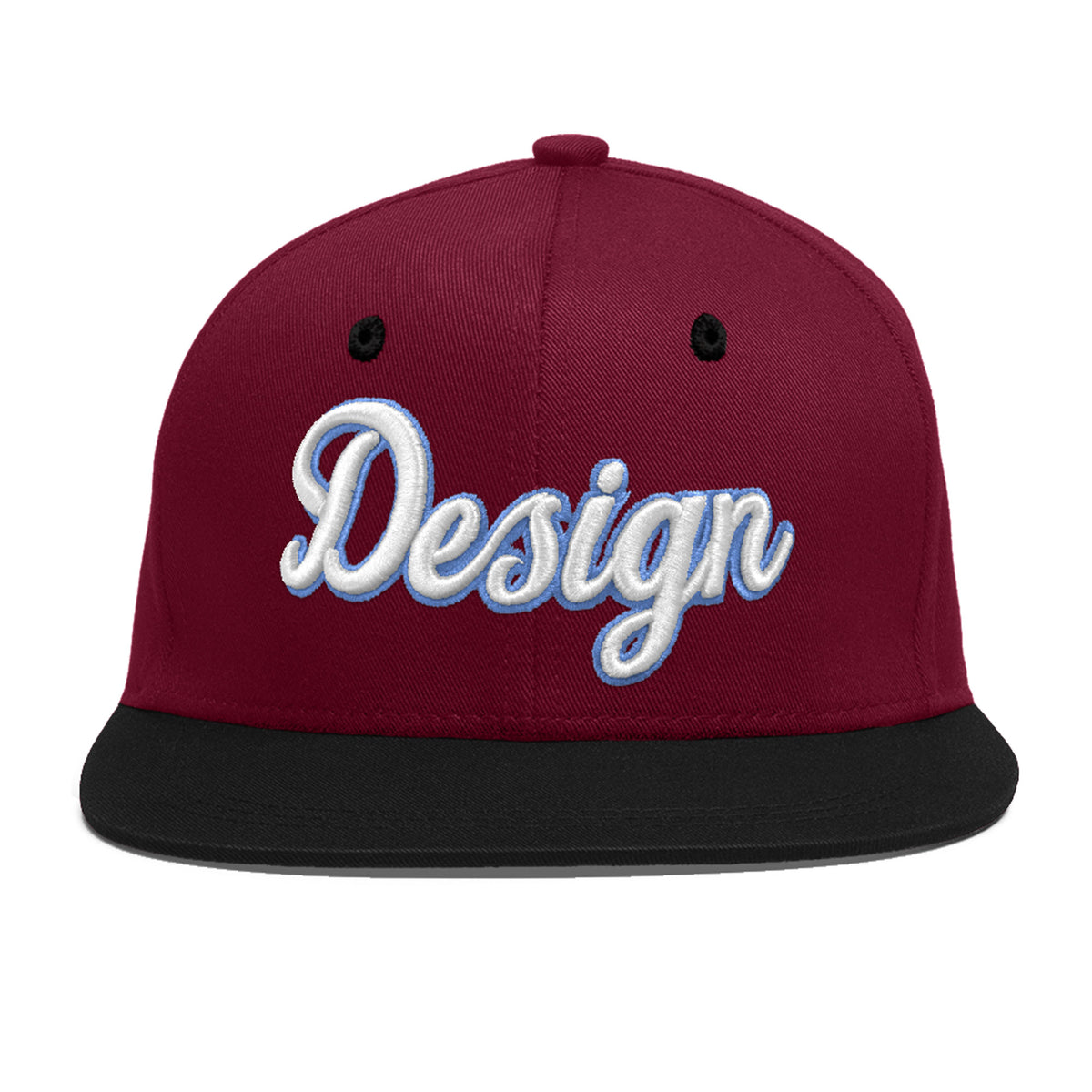 Custom Navy Orange 3D Puff Embroidery Flat Embroidery Casual Sport Baseball Cap