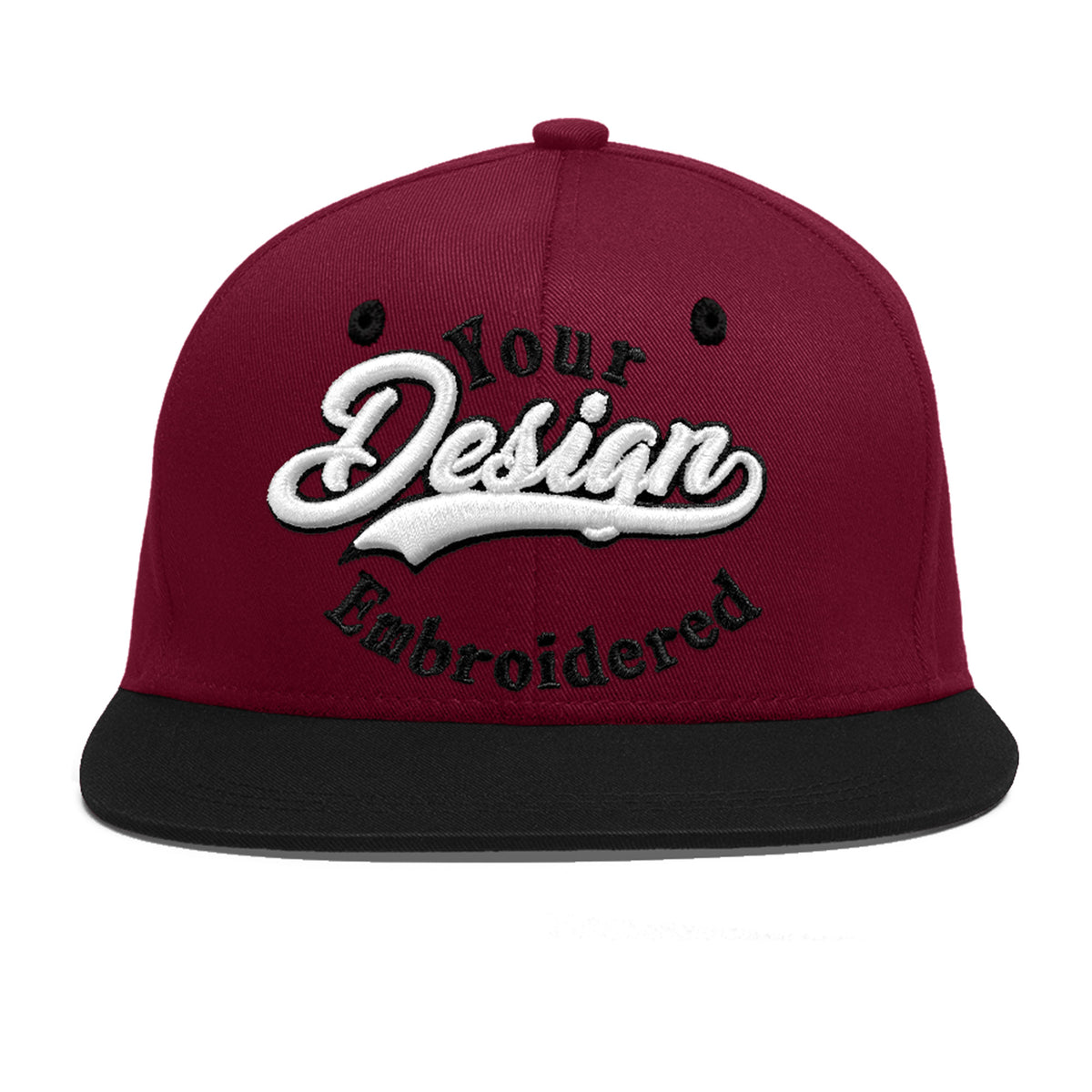 Custom Navy Orange 3D Puff Embroidery Flat Embroidery Casual Sport Baseball Cap